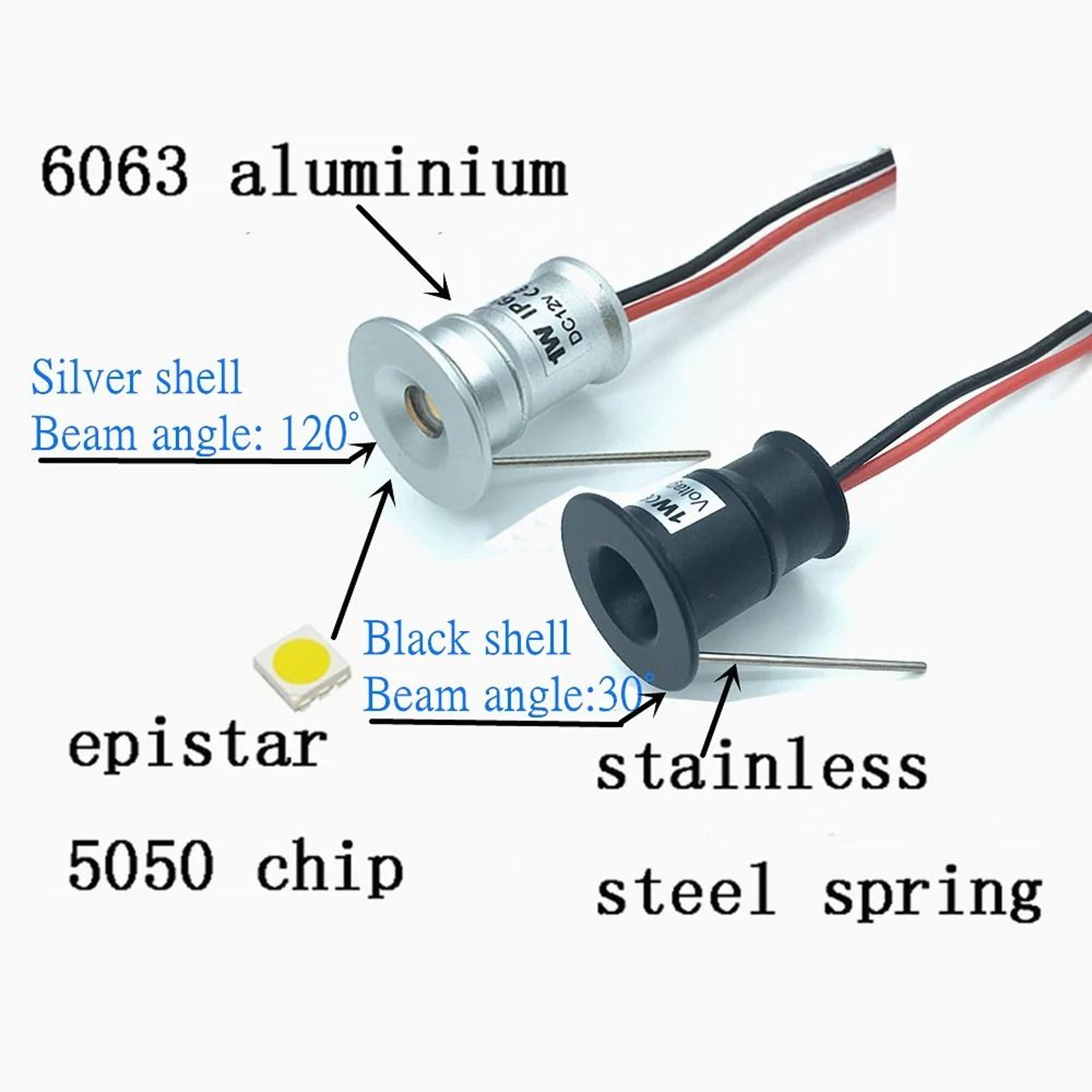 LED Mini Downlight 1W Dimmable Spot Lamp 059 In Aluminum Recessed Stair Showcase Ceiling Light 4