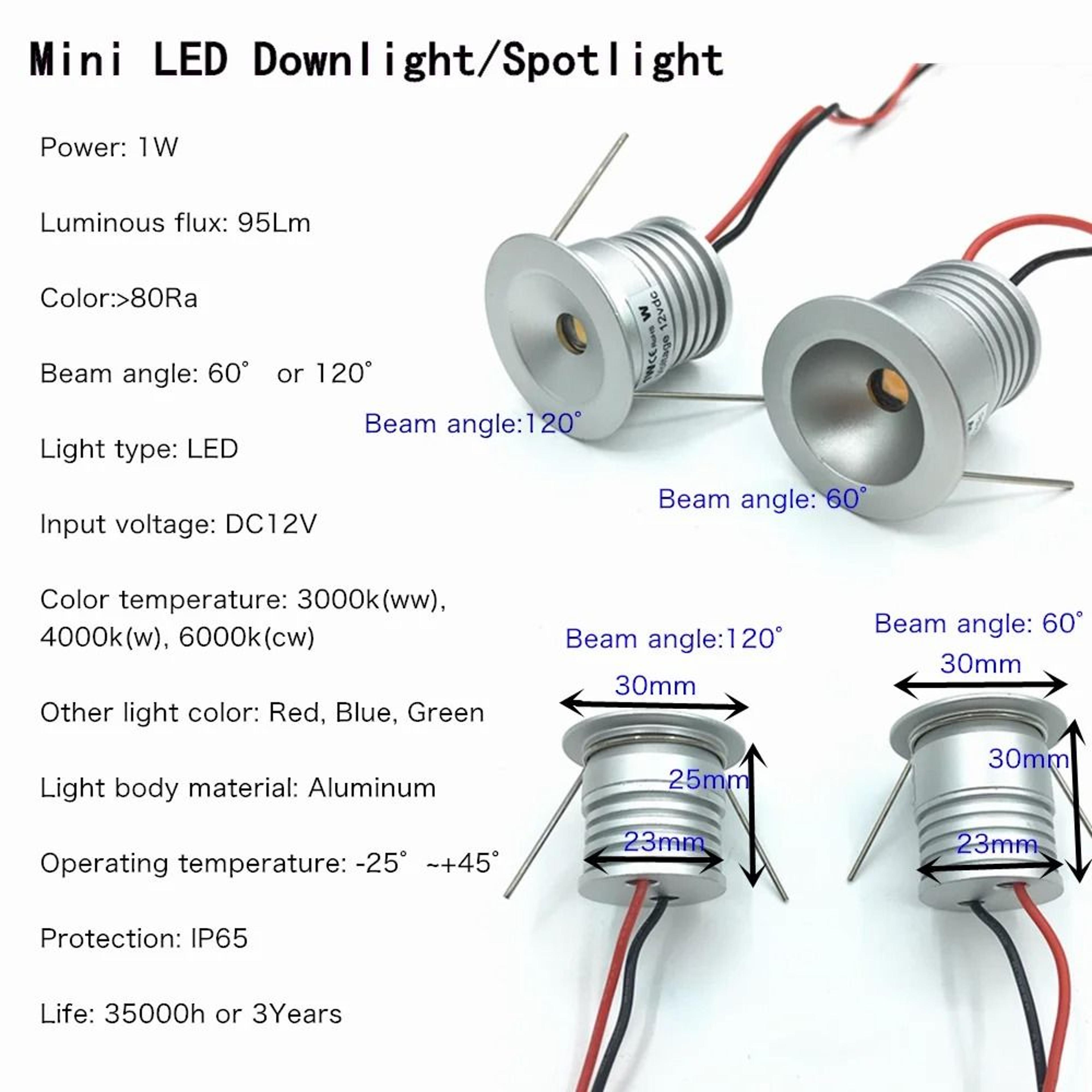 IP65 1W Mini LED Spotlight 12V Indoor Dimmable Downlight 098 In Ceiling Cabinet Lamp 3