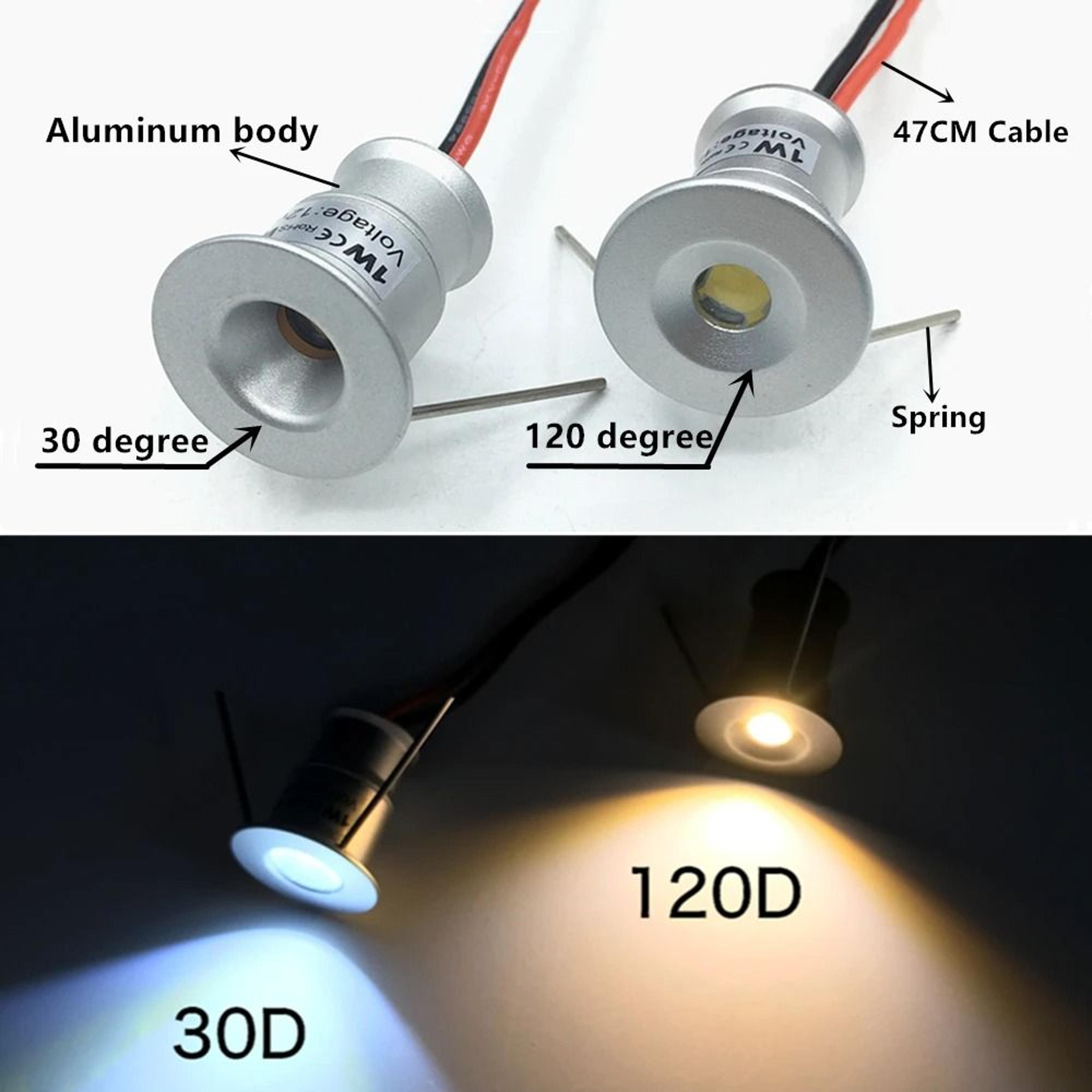 1W IP65 Mini LED Downlight 12V Dimmable Ambient Spot Lamp Jewelry Cabinet Ceiling Light 2