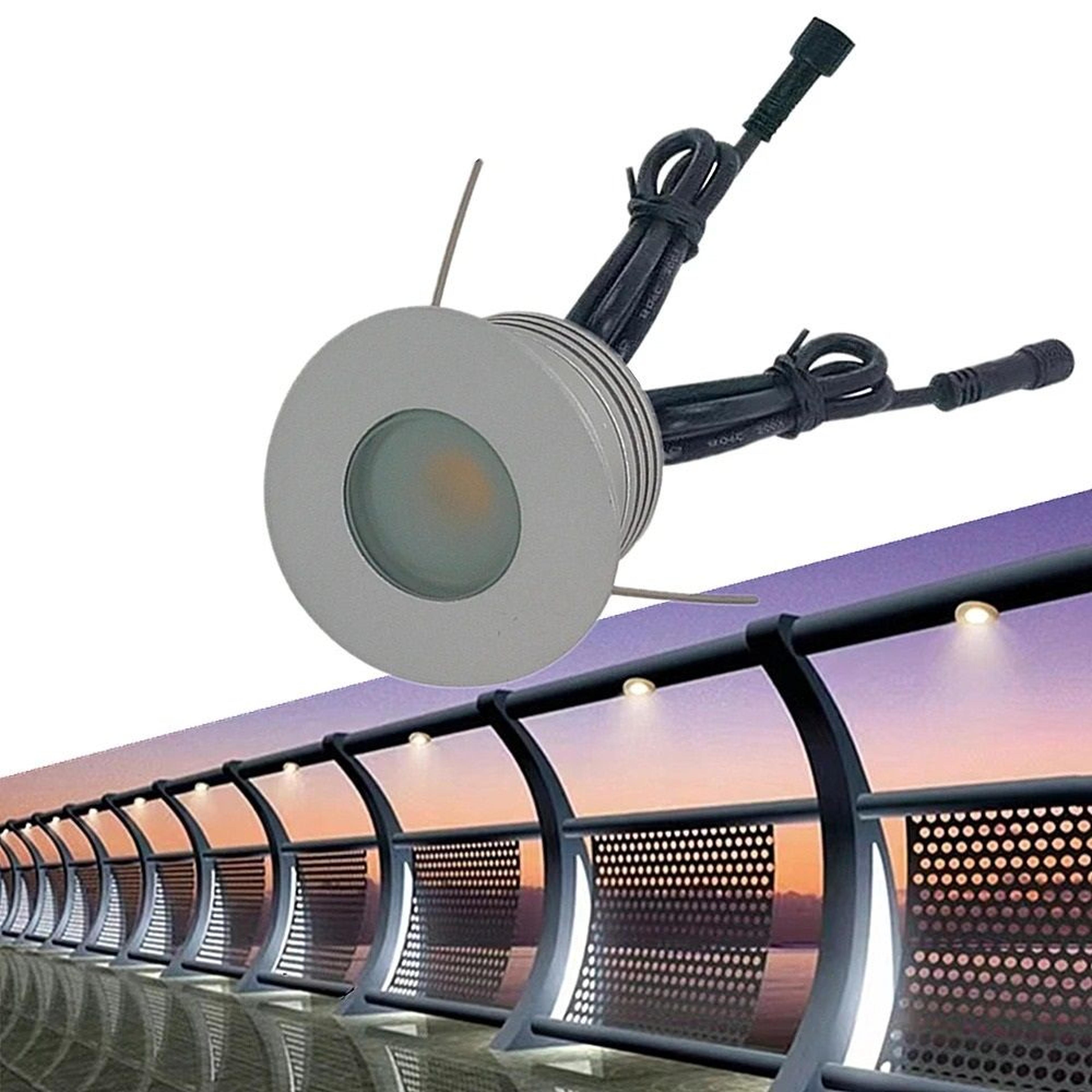 1W Outdoor LED Handrail Railing Light IP65 Waterproof Stair Lamp 12V Recessed Terrace Spot 1