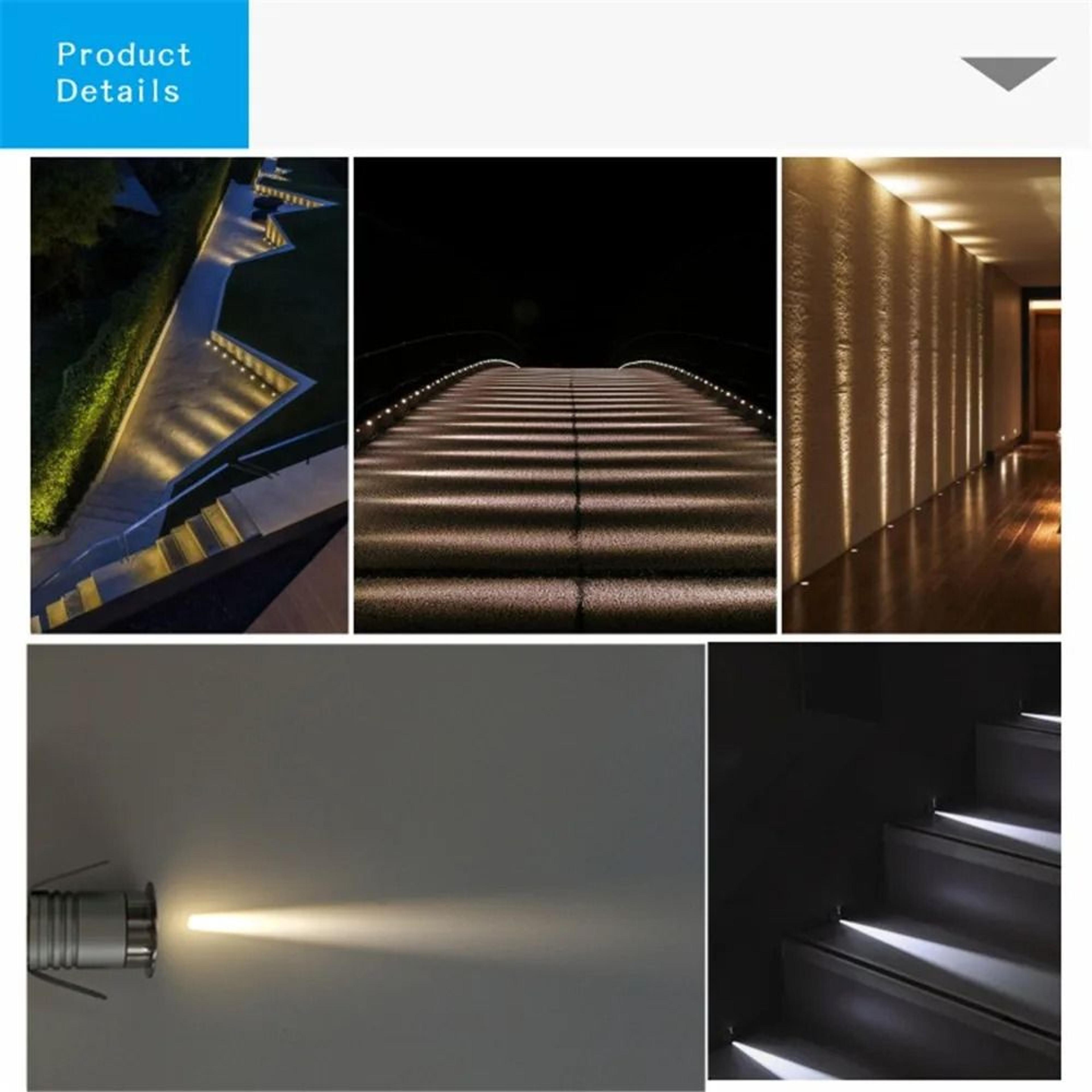Outdoor 1W LED Underground Spotlight IP67 Waterproof Floor Spot Lamp 12V Landscape Garden Light 2