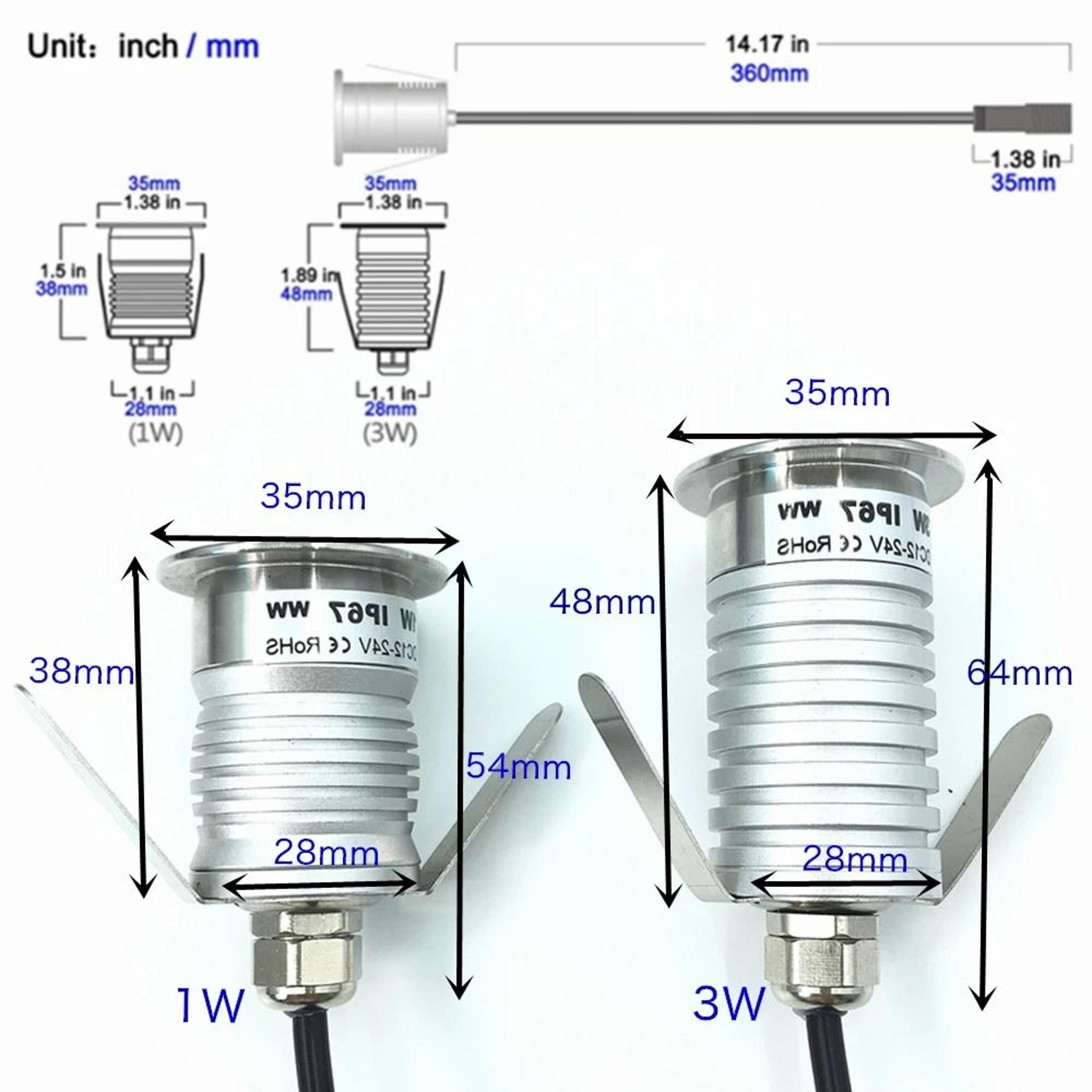 IP67 Waterproof 1W 3W LED Underground Light Recessed Ground Garden Path Outdoor Landscape Spot 12V  3