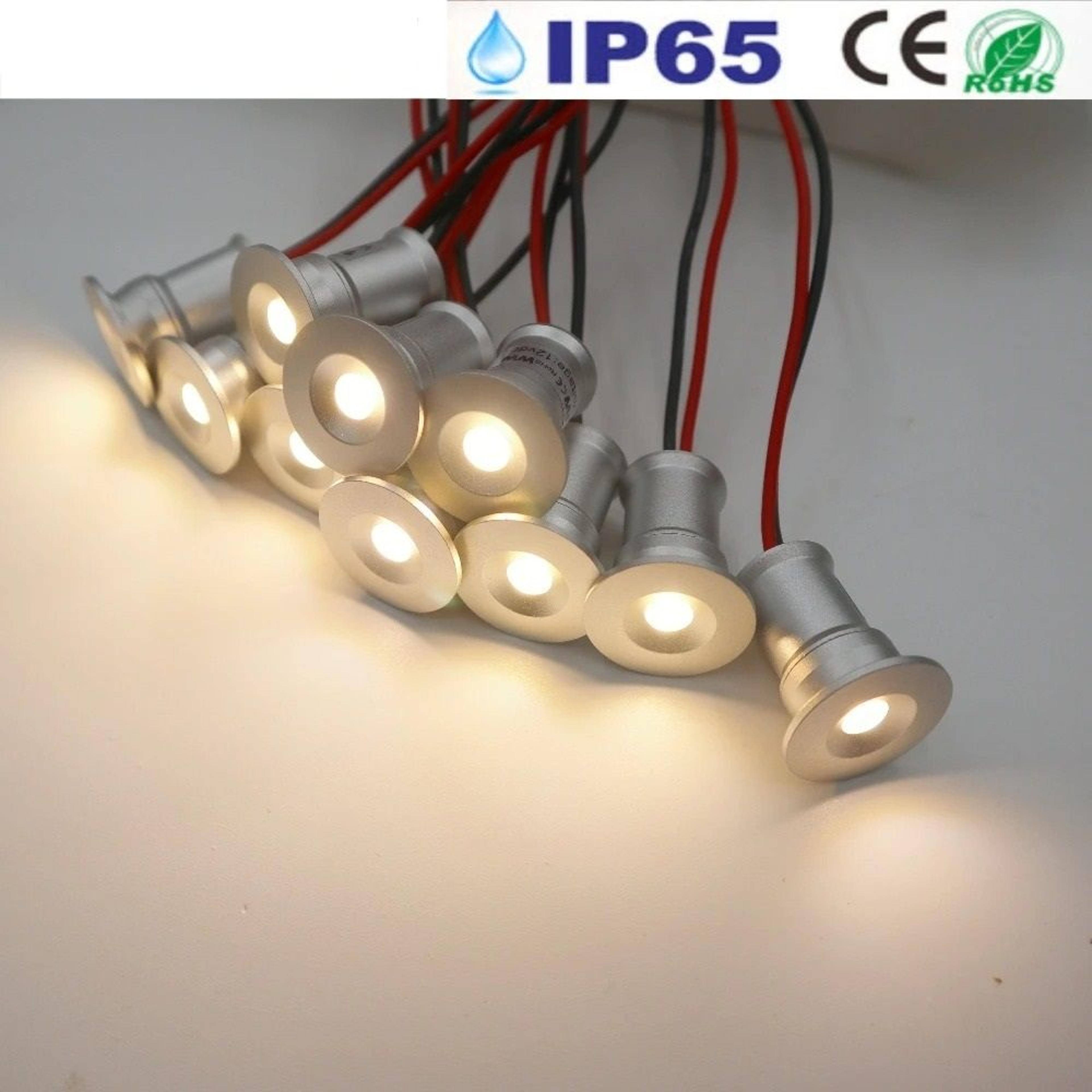 ip65 recessed downlight dc12v 1w diy dimmable spotlight 0.59 in indoor outdoor cabinet ceiling spot