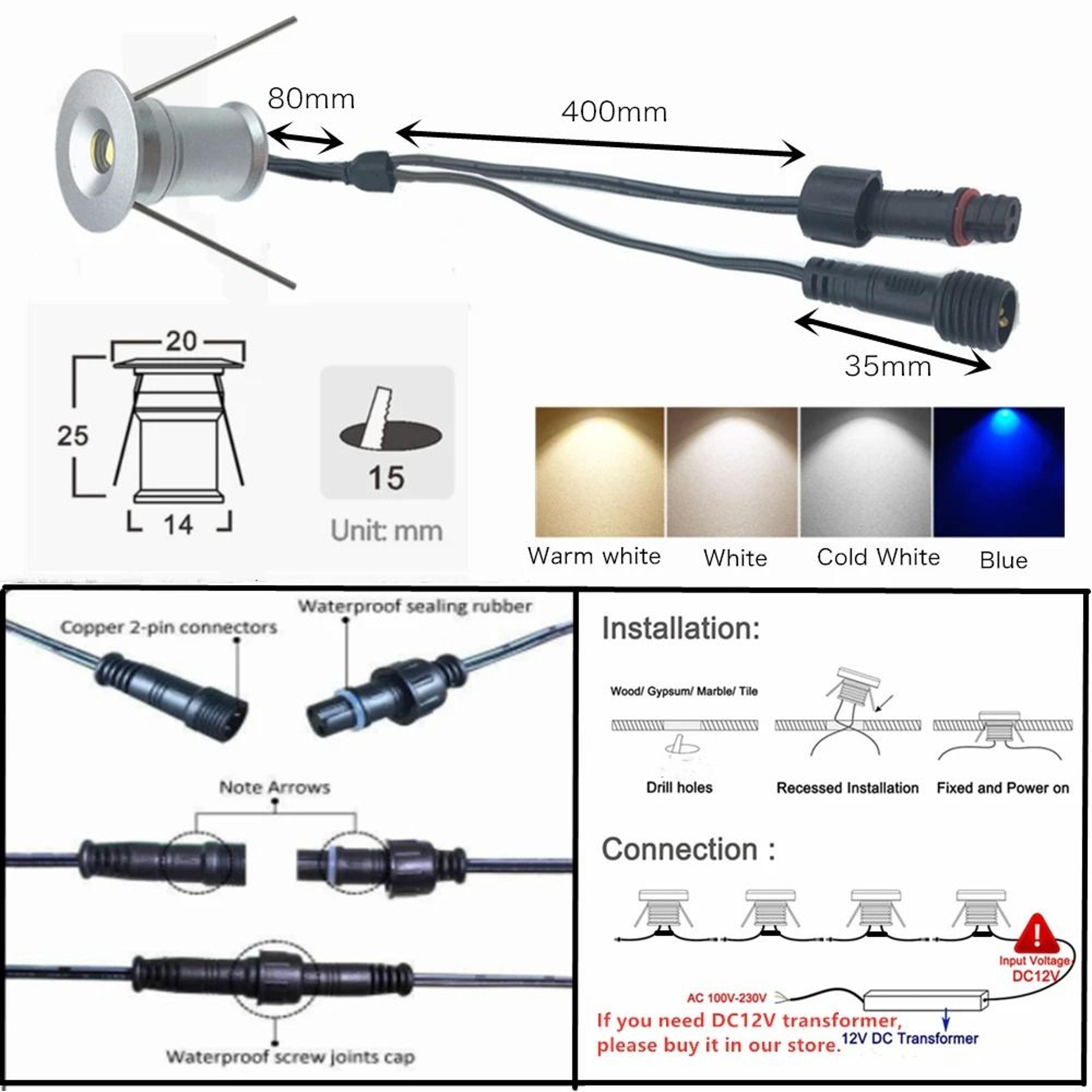 IP67 Mini Underground LED Light Waterproof 1W Garden Recessed Inground Lamp 12V Outdoor Landscape S 4