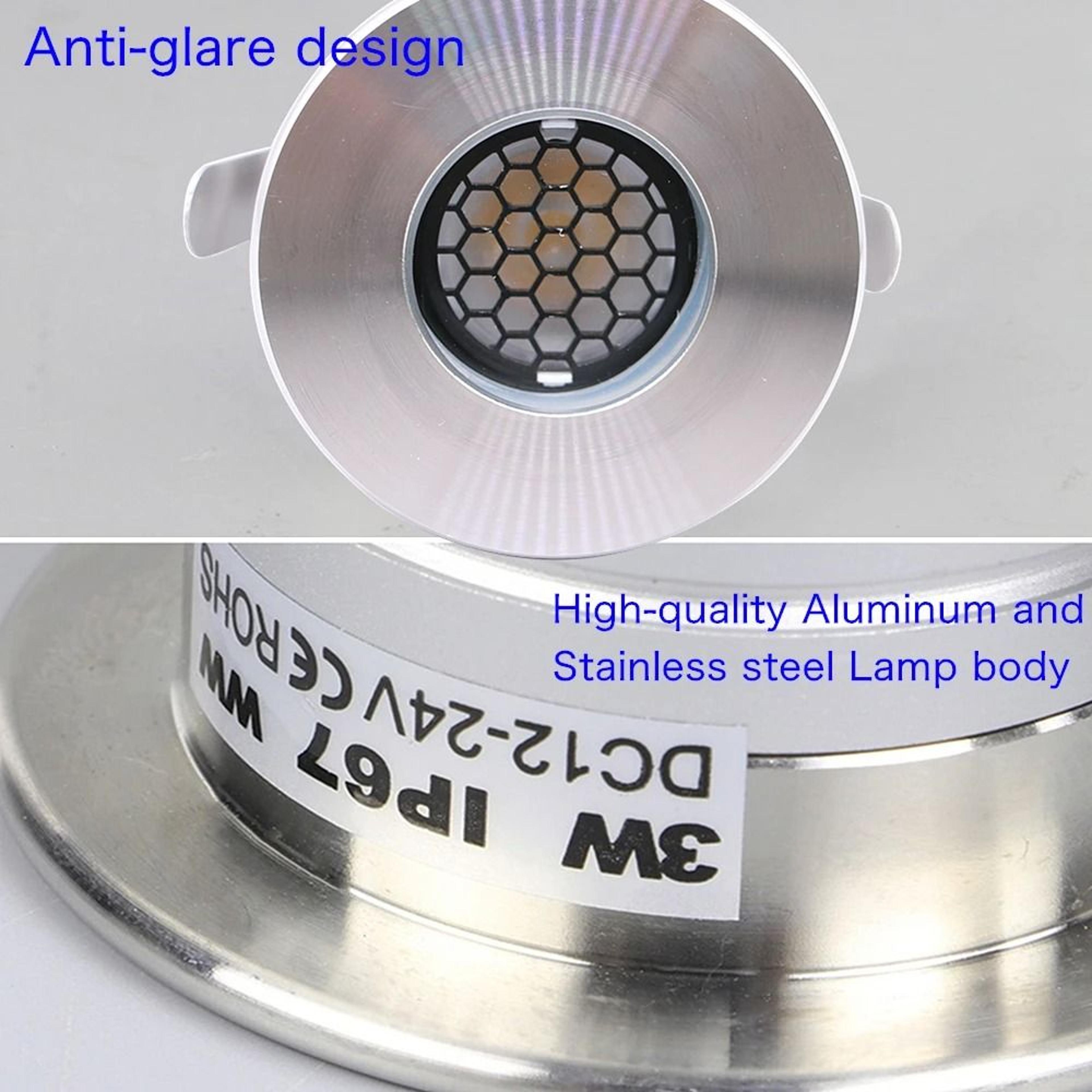 IP67 Anti Glare LED Underground Light 1W 3W Waterproof Garden Floor Lamp 12V 24V Outdoor Recessed 3