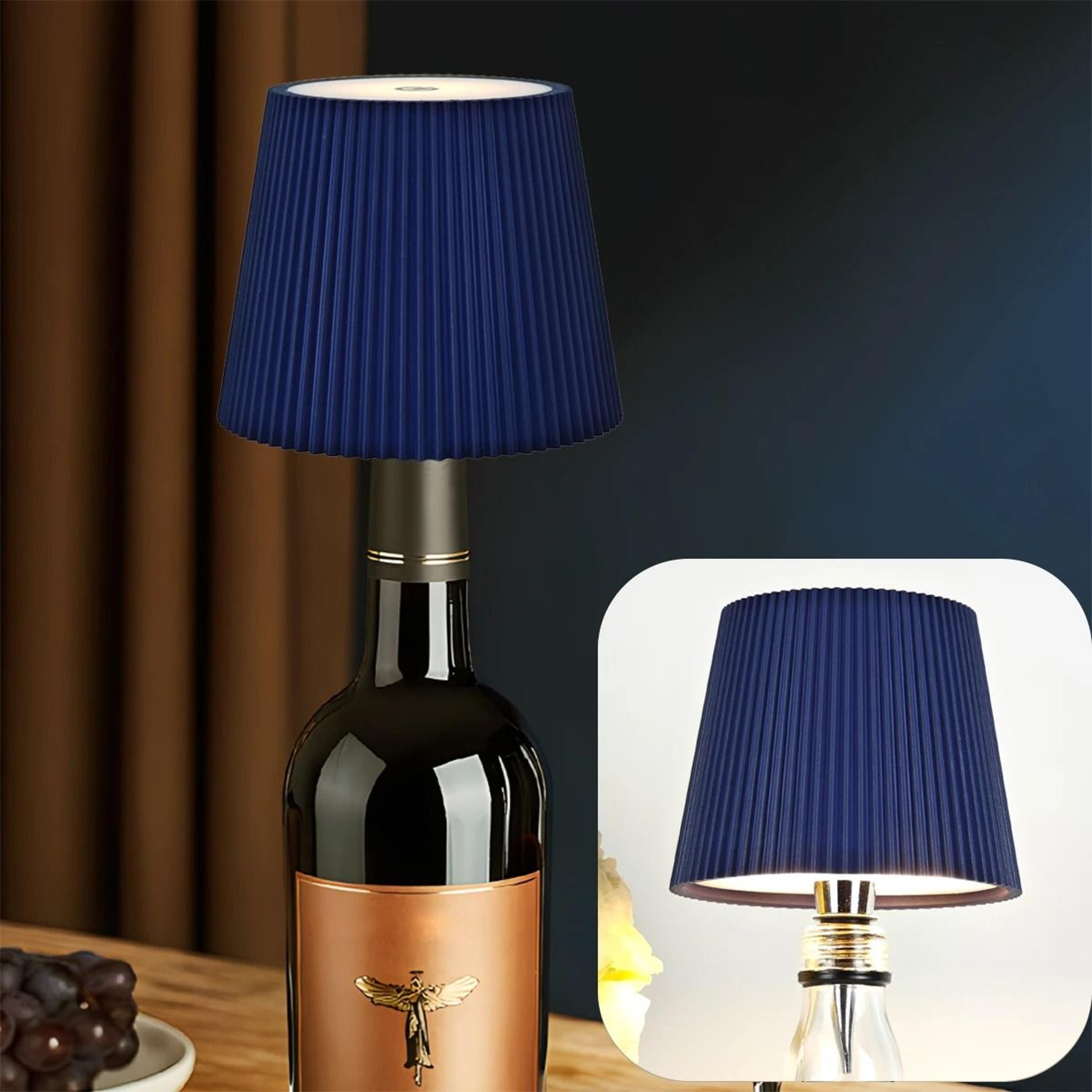 Wireless Wine Bottle Lamp Head Portable Touch LED Light 3 Color Modes Dimmable USB Rechargeable 8