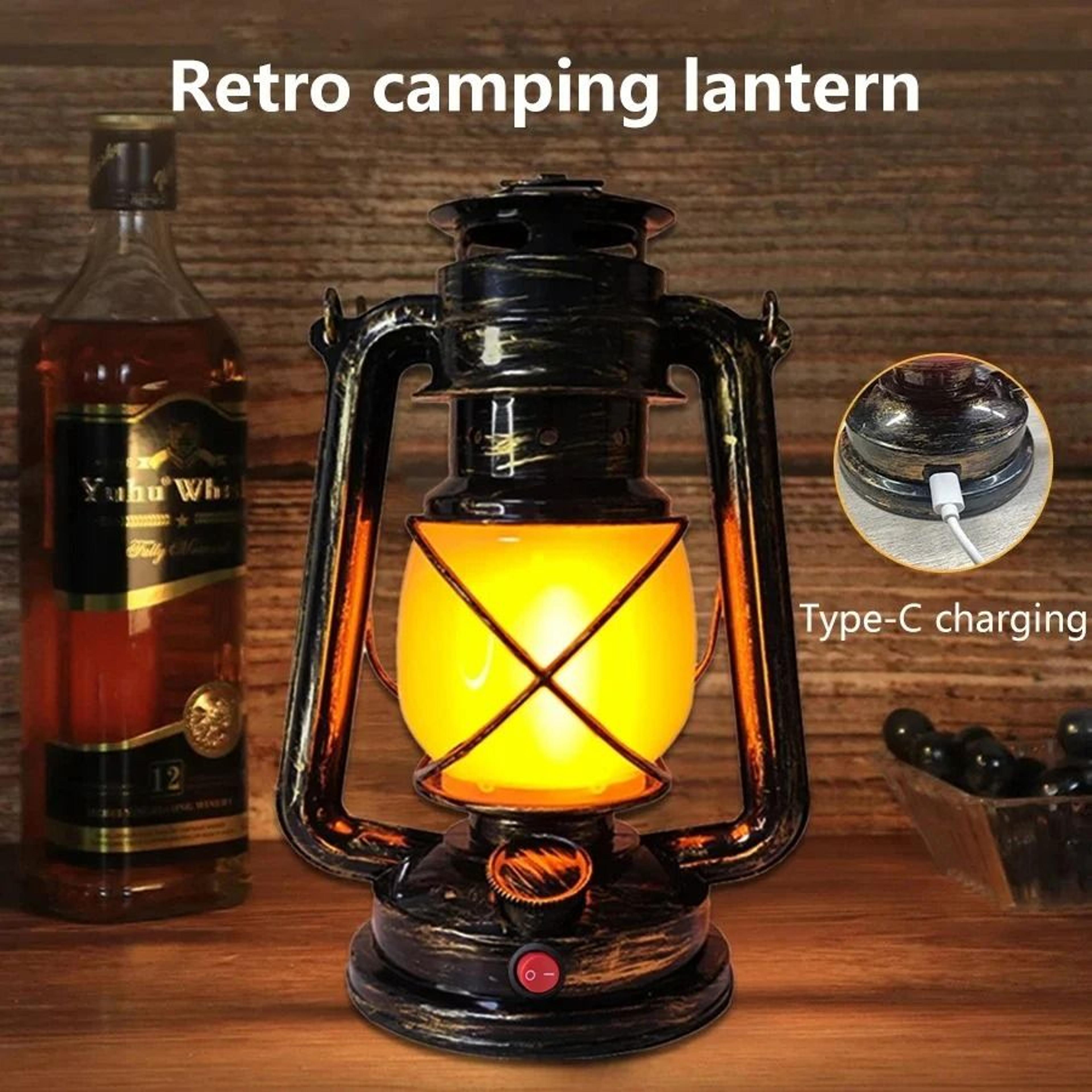 USB Rechargeable Retro LED Camping Light Hanging Tent Portable Horse Lantern Outdoor 3 Lighting Mod 3