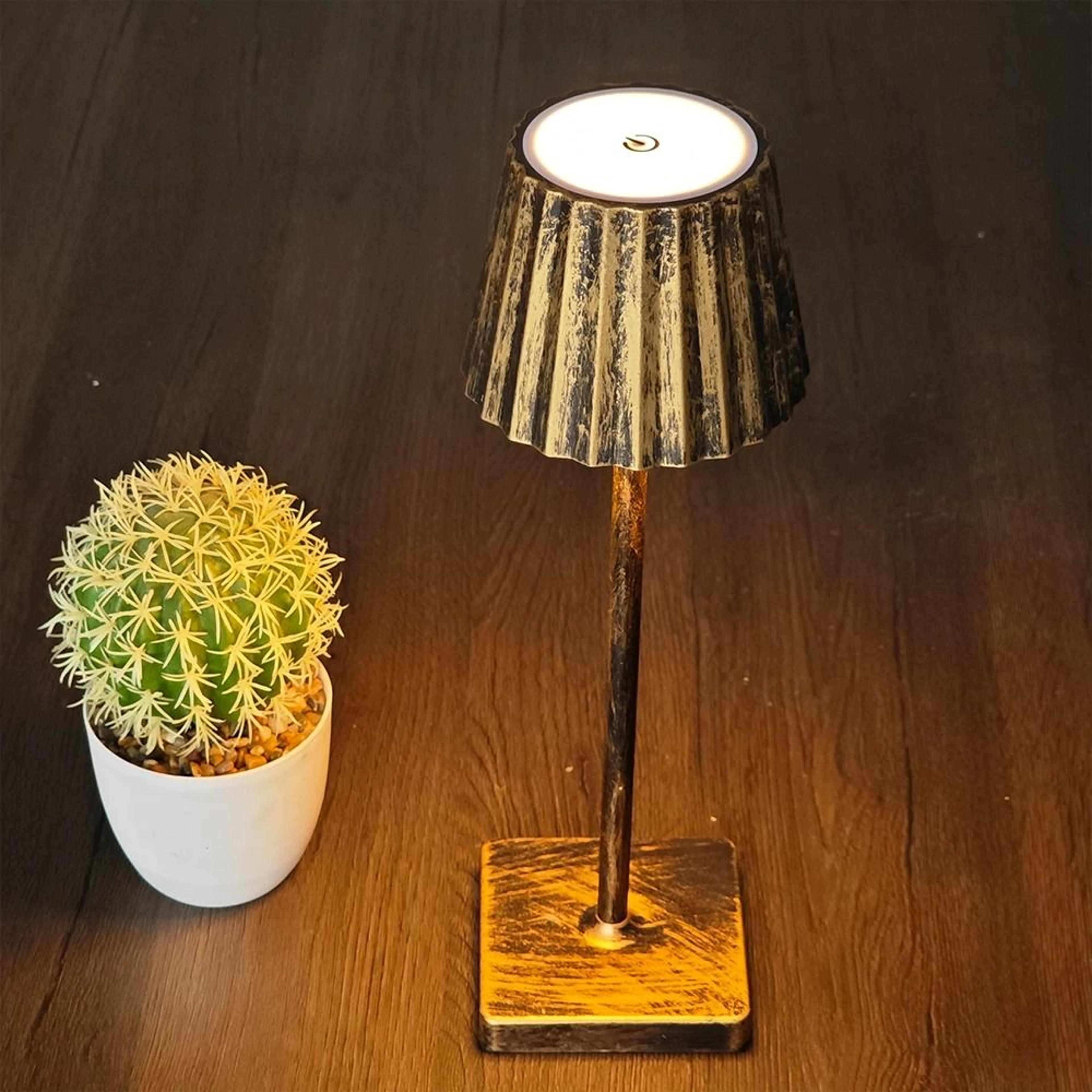 Cordless LED Desk Lamp Touch Control Table Lamp USB Rechargeable 3 Color Stepless Dimming Light 2