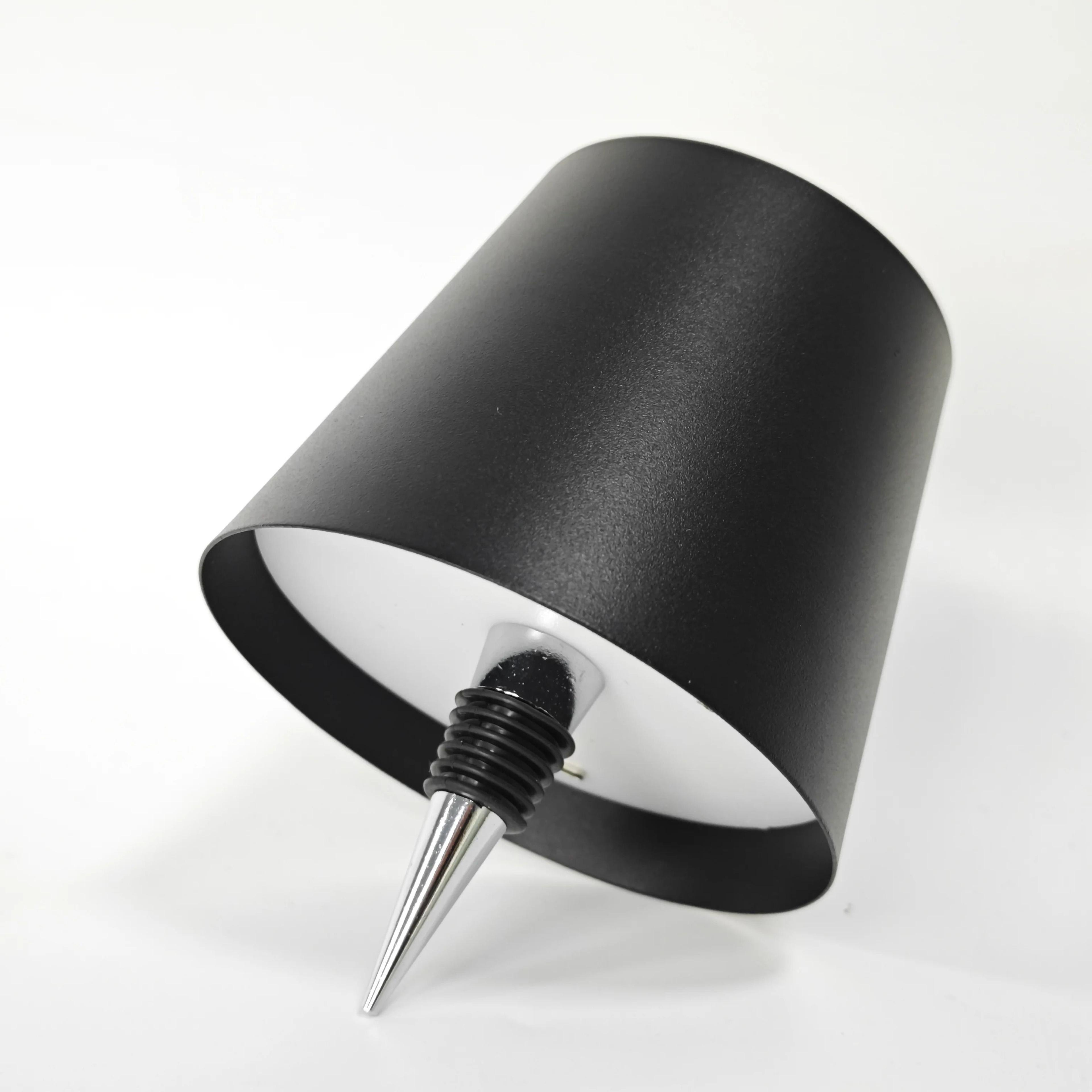LED Wine Bottle Table Lamp Wireless 3 Color Infinitely Dimmable USB Rechargeable Top Touch Control 3