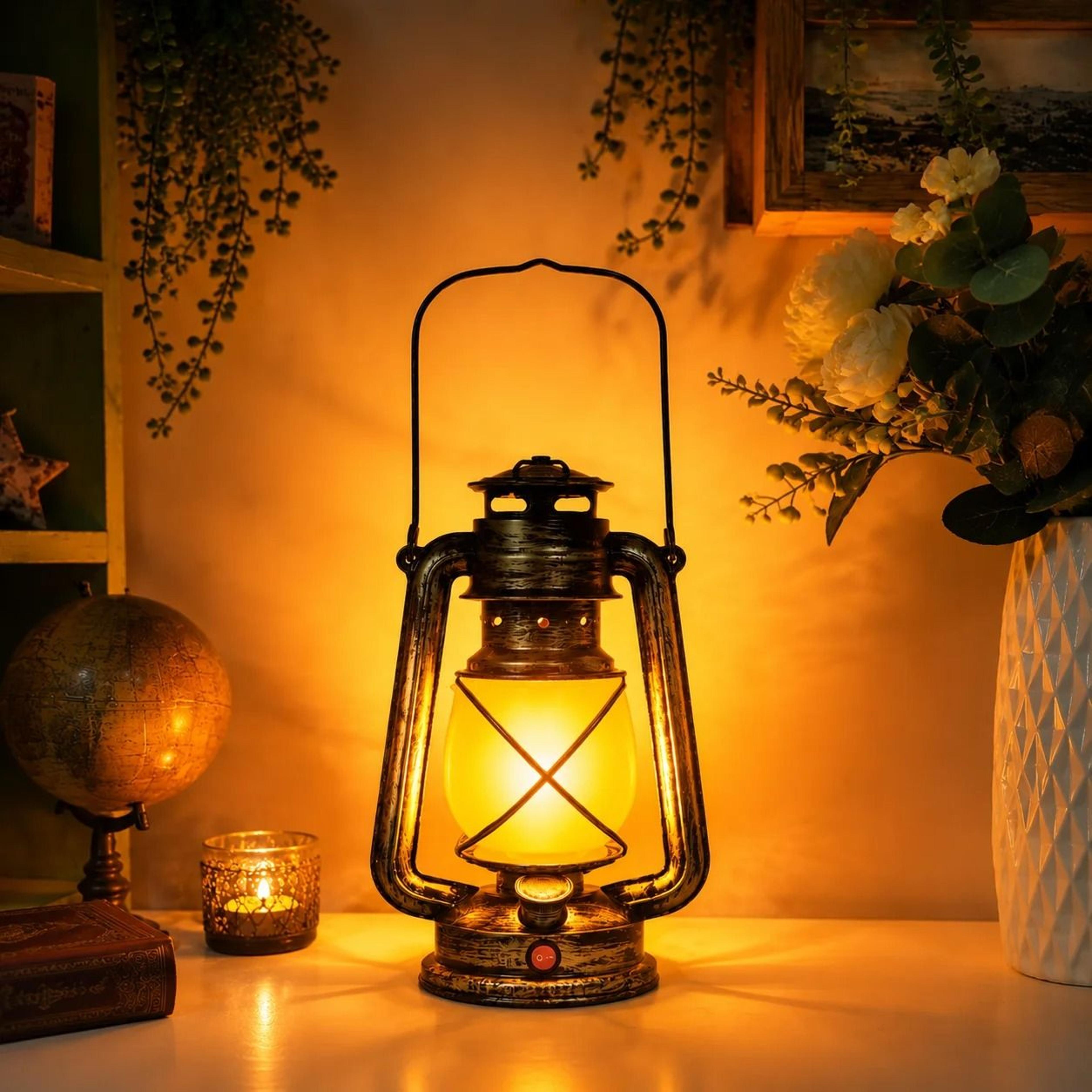 Rechargeable Retro LED Table Lamp 3 Lighting Modes Vintage Desktop Atmosphere Light Outdoor Lantern 6