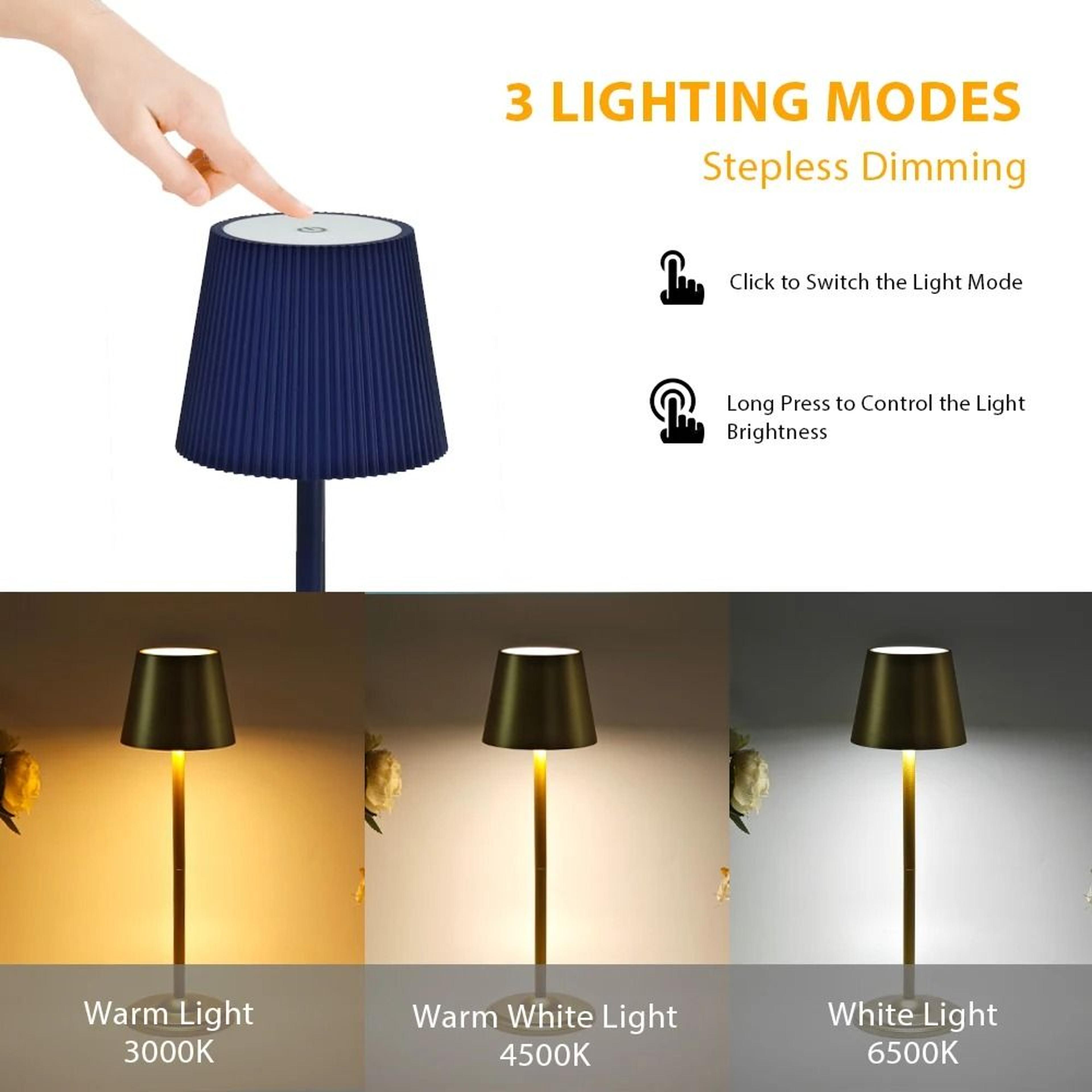 Creative Office Restaurant Bar Table Rechargeable Touch LED Desk Lamp USB Charging Cordless Light 5