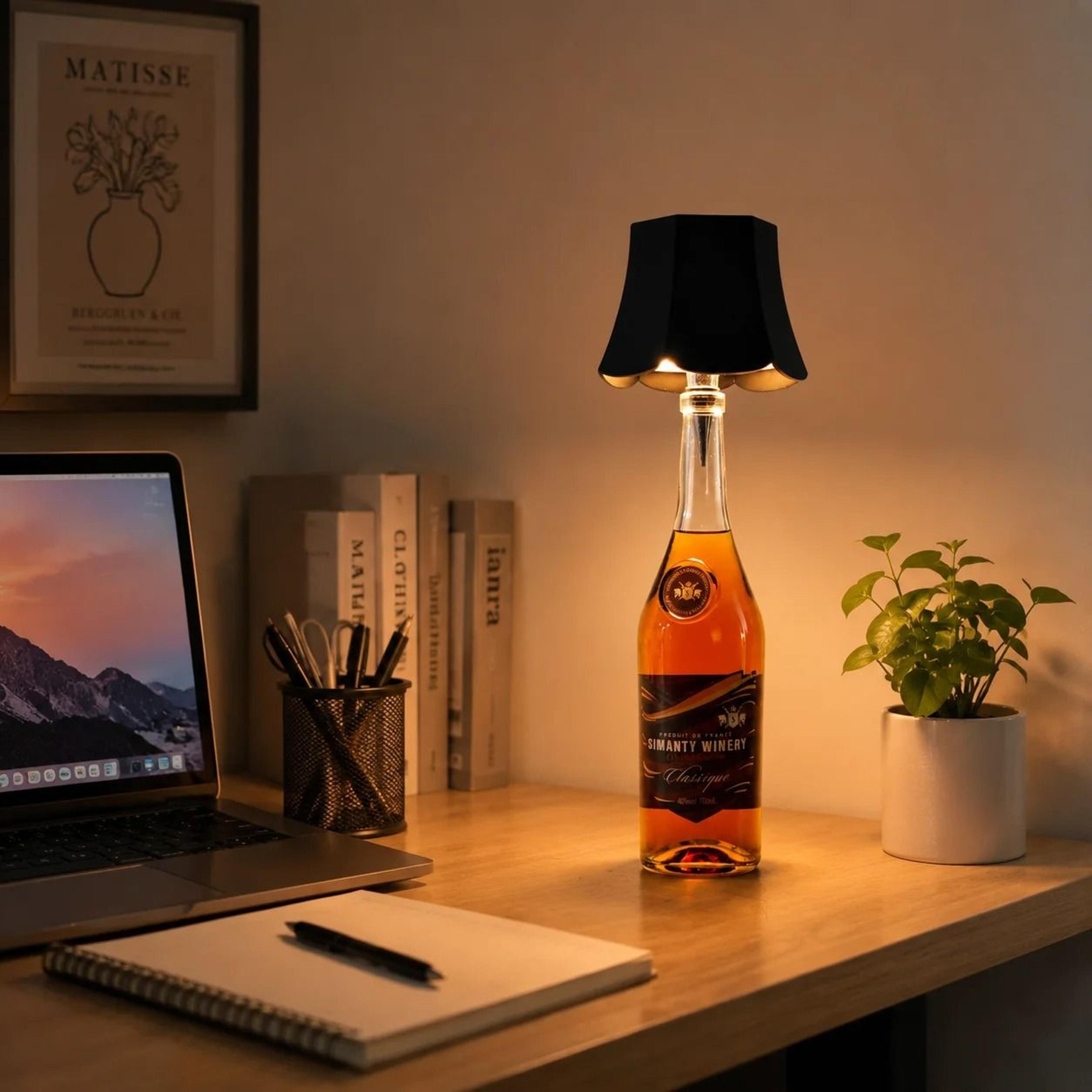 Bottle Lamp Touch Control Warm Ambient Night Lamp USBC Portable Decorative Light Bedroom Bar 2