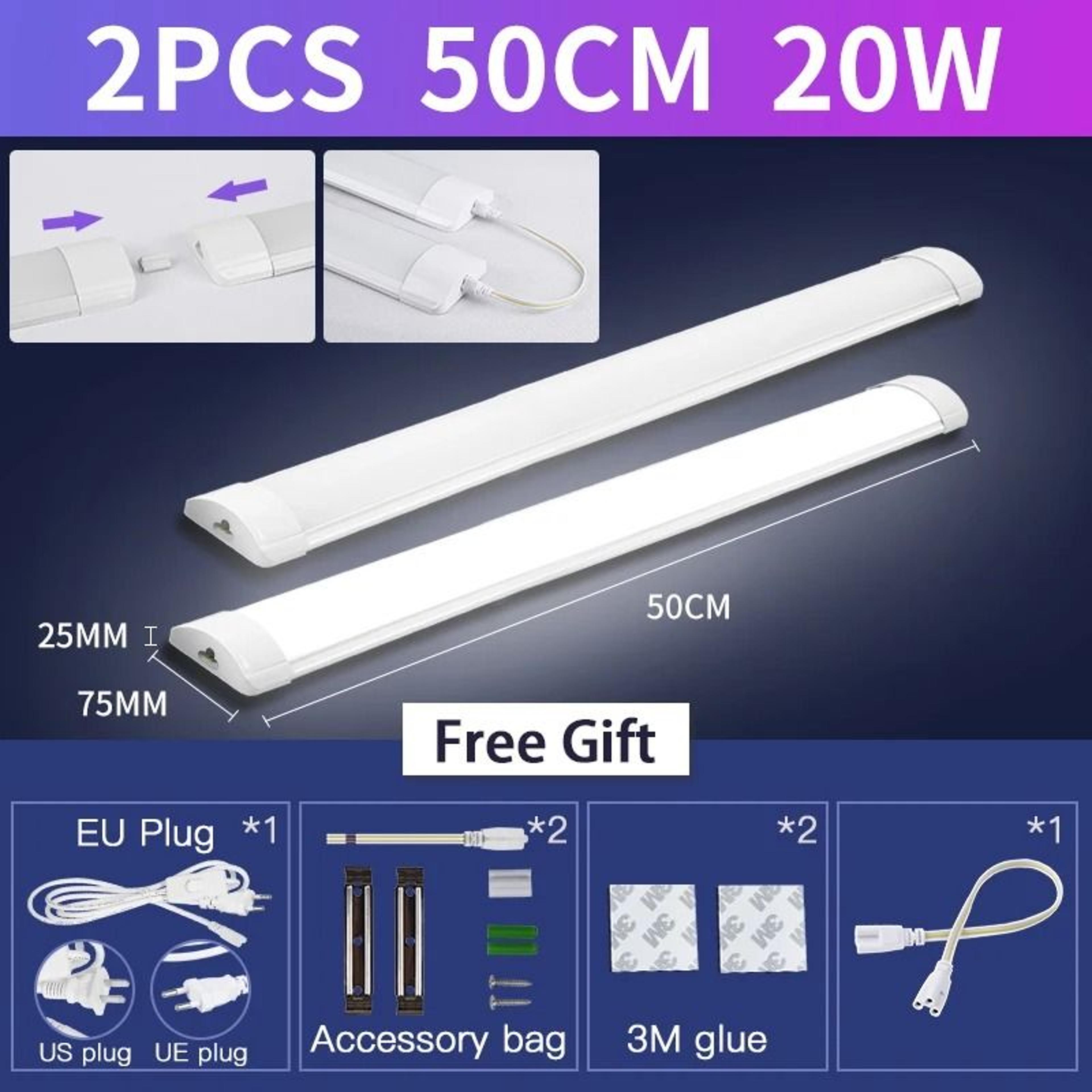 LED Tube Light With Switch Wire 110V 220V 10W 20W Lighting Strip Lamp 30cm 50cm Kitchen Cabinet 9