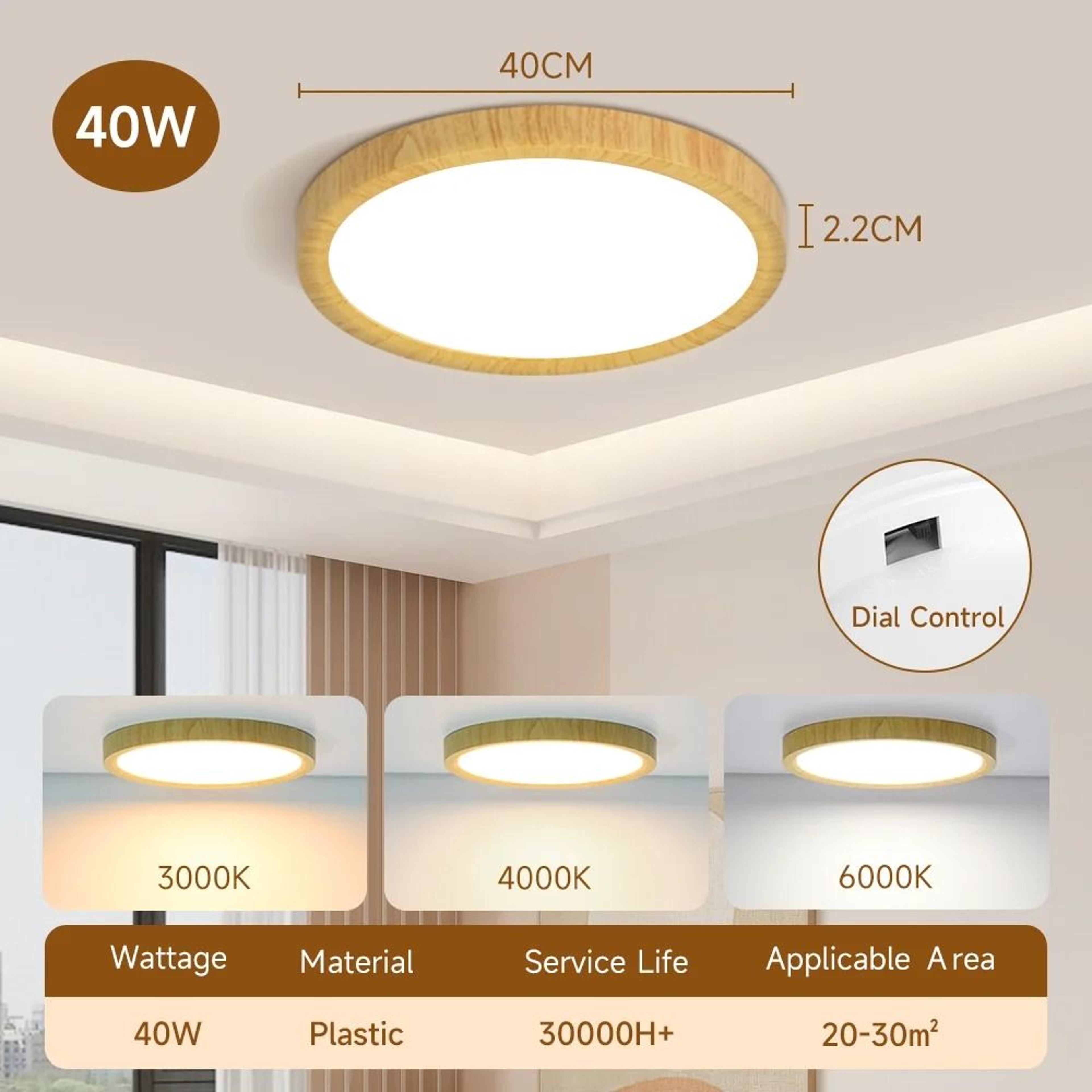 Ultra Thin LED Ceiling Light 3 Colors Ceiling Lamp Dial Control 220V Living Room Bedroom Panel 9