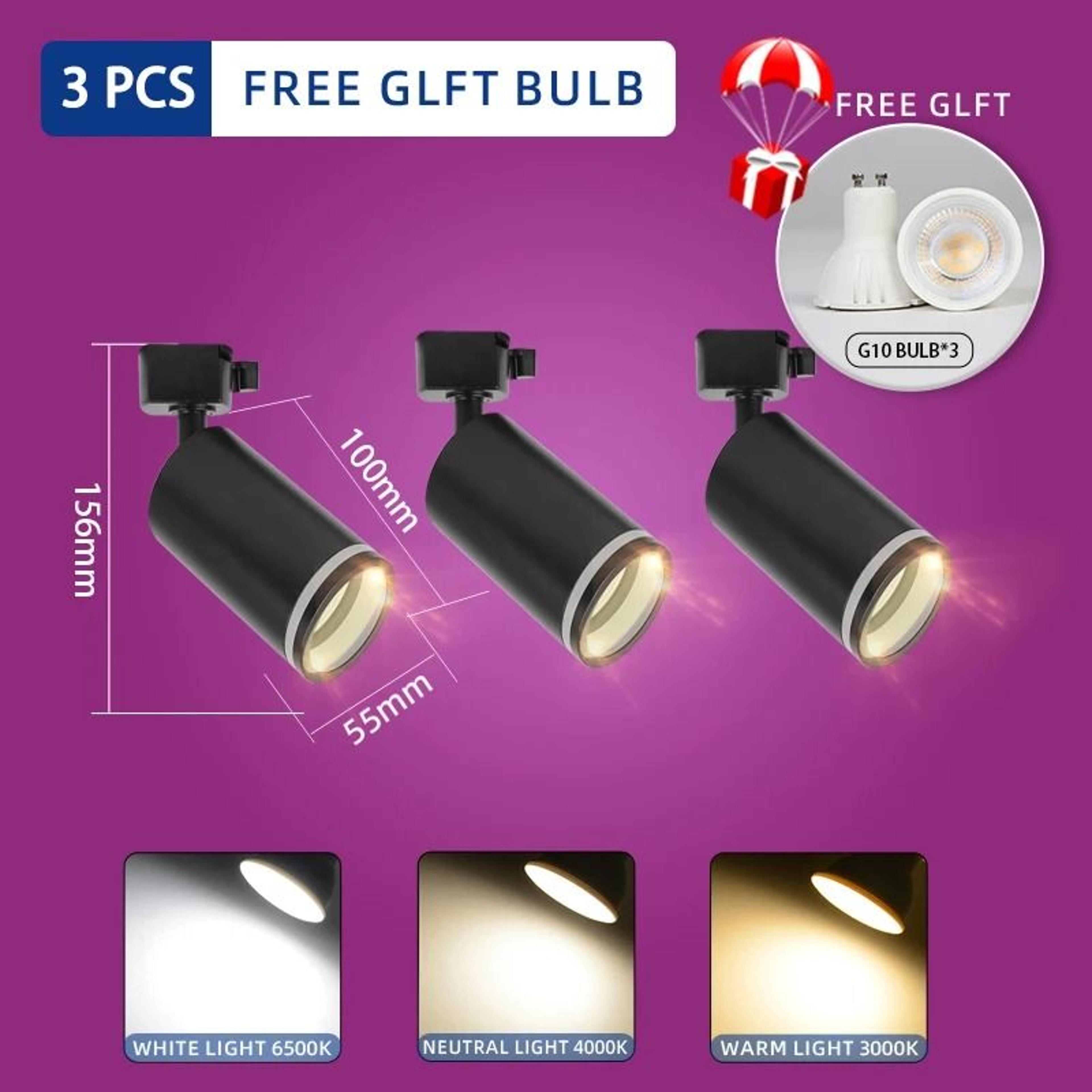 LED Track Light 110220V 3 Colors Ceiling Track Lamp Rail Lights Set Rails Spotlight Clothing Shop 12