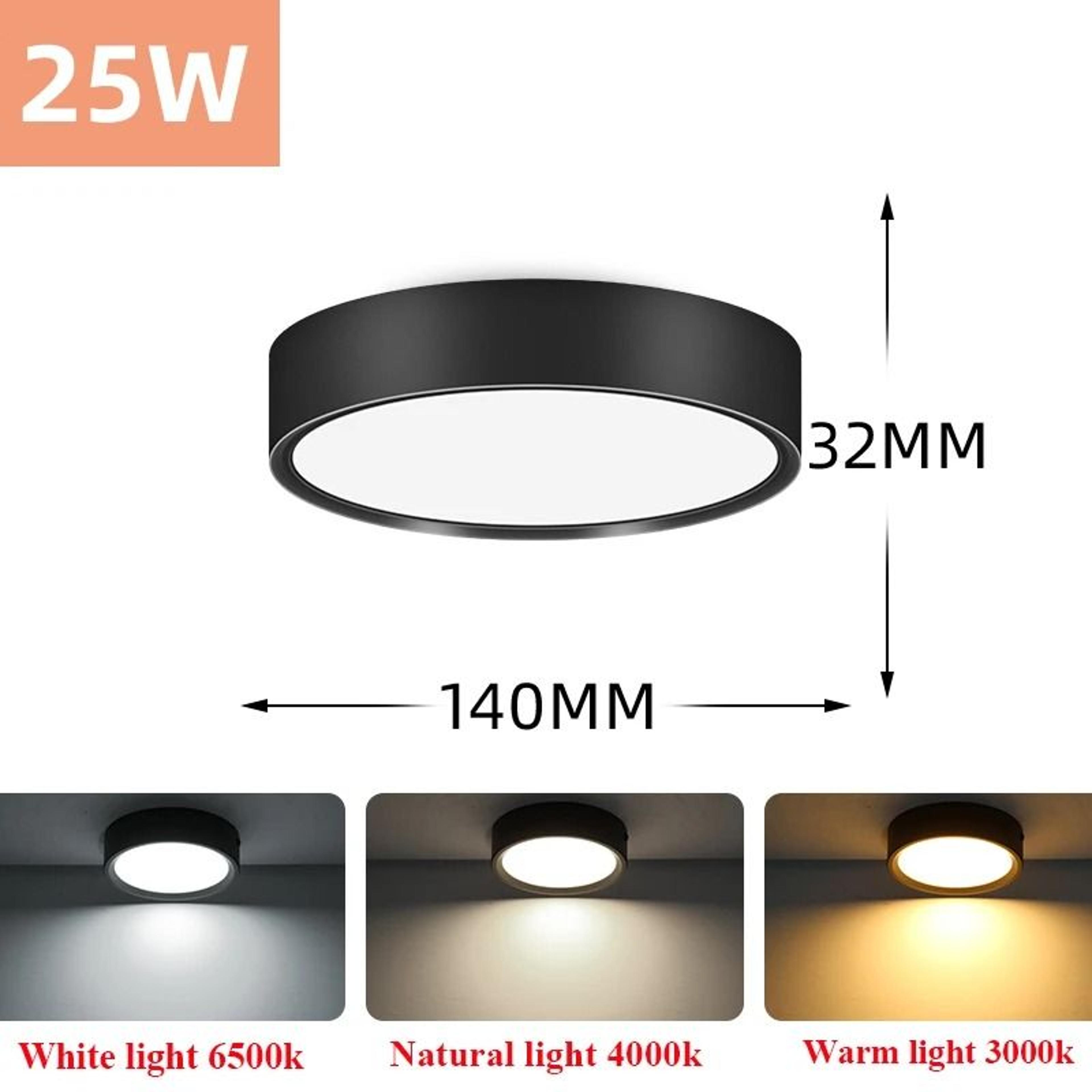 3 Color LED Ceiling Light Surface Mounted Ultra Thin Downlight Panel Lamp 9