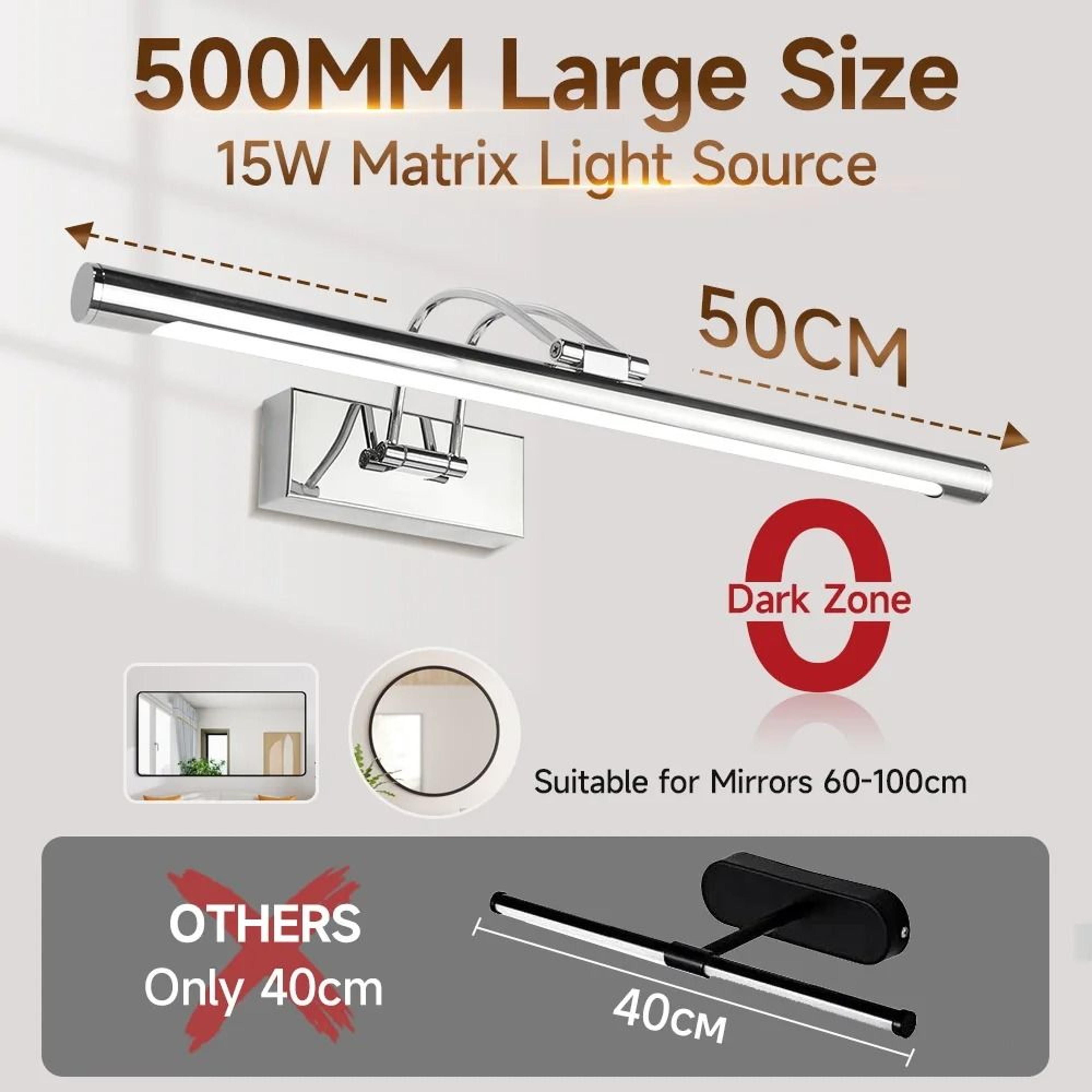 LED Mirror Light Vanity Lamp 110220V 3 Colors Wall Light Spotlights Dressing Table 4