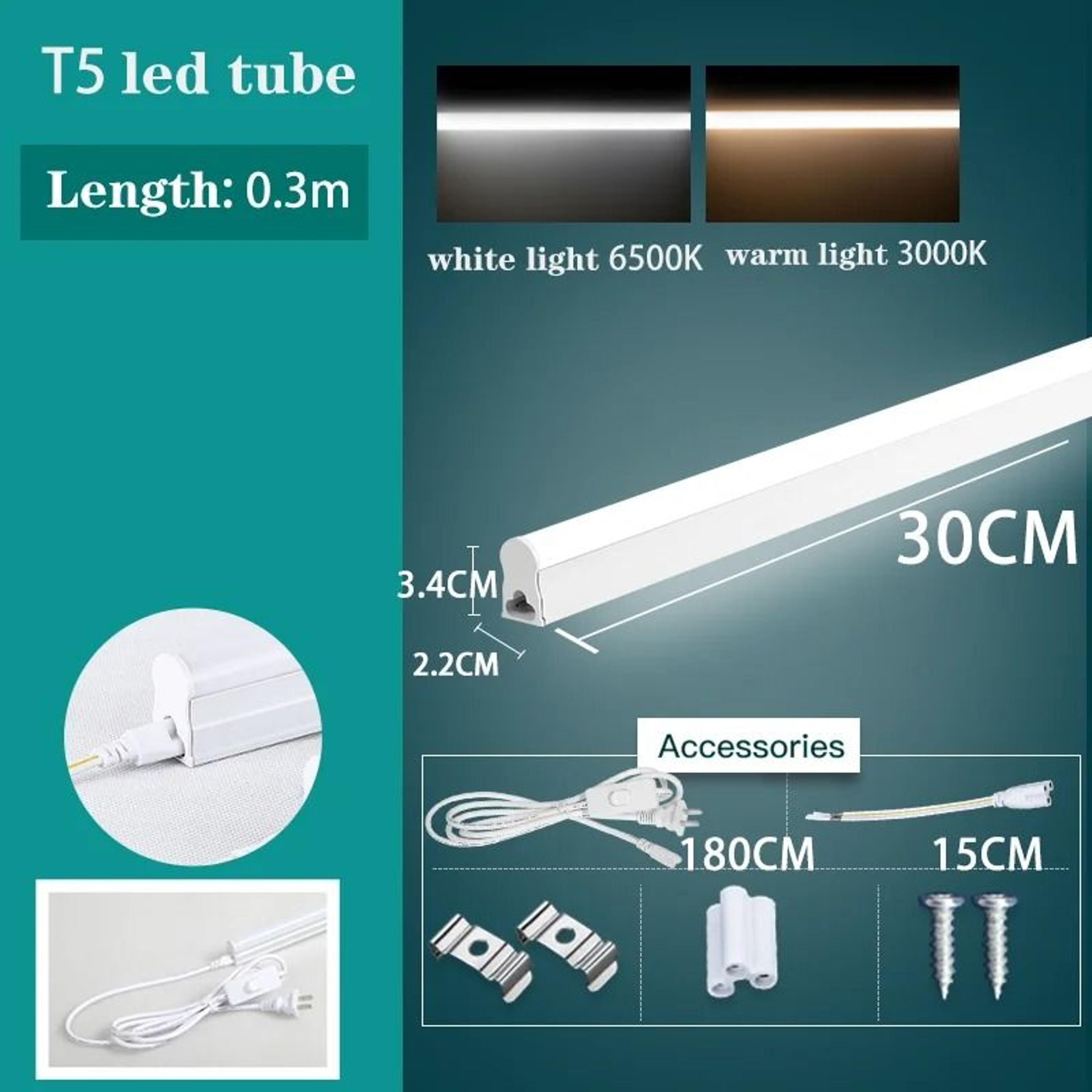 LED Tube Light T5 T8 Super Bright 220V Home Kitchen Cabinet Lamp Tube Bar Living Room Bedroom 7