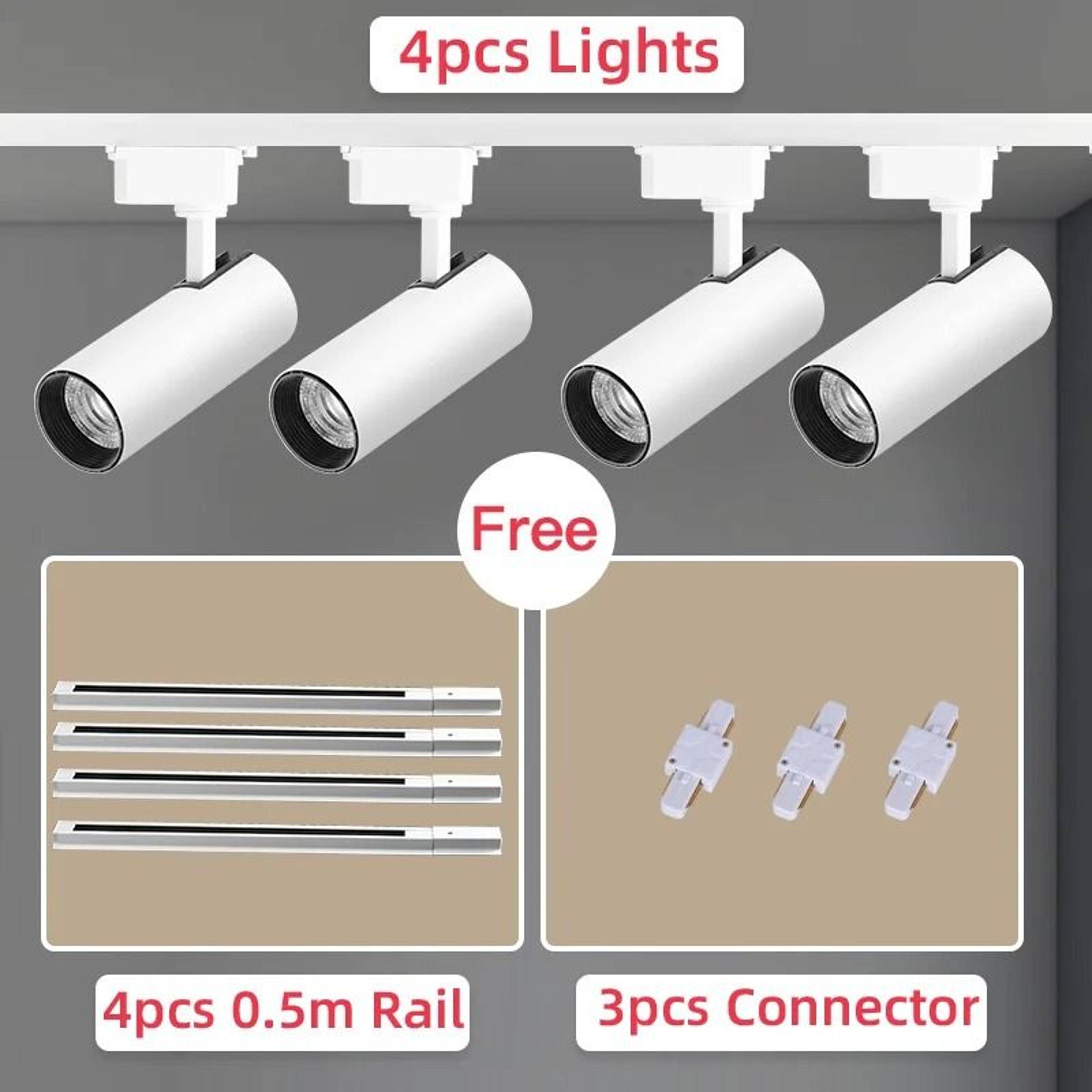 LED Track Light Full Set Spotlight Track Lamp 220V Shop Lighting Rail 30W Clothing Store 8