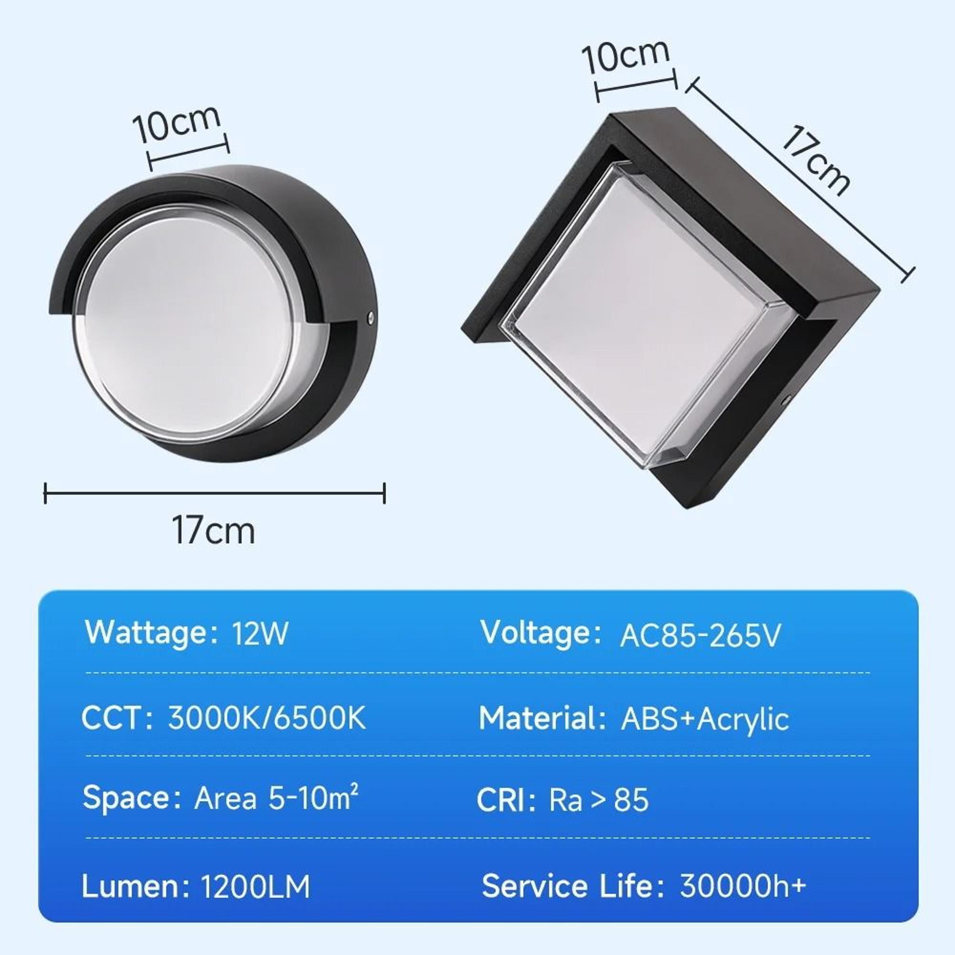LED Wall Light IP65 Waterproof 12W Wall Lamp Decorative Light Garden Gate Living Room 4