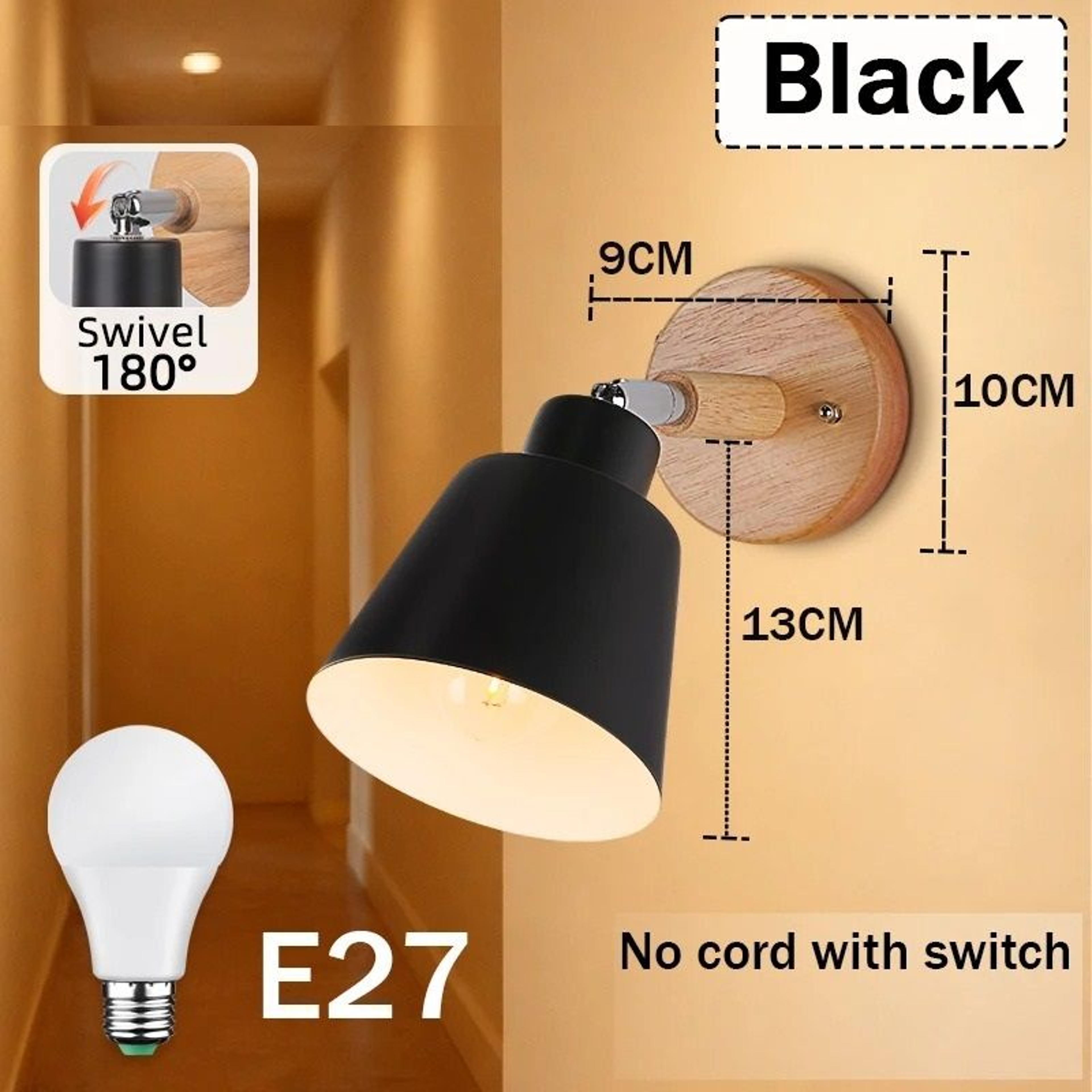 LED Wall Light E27 Replaceable Bulb 85265V 3 Color Wall Lamp Bedside Sconce Living Room 6