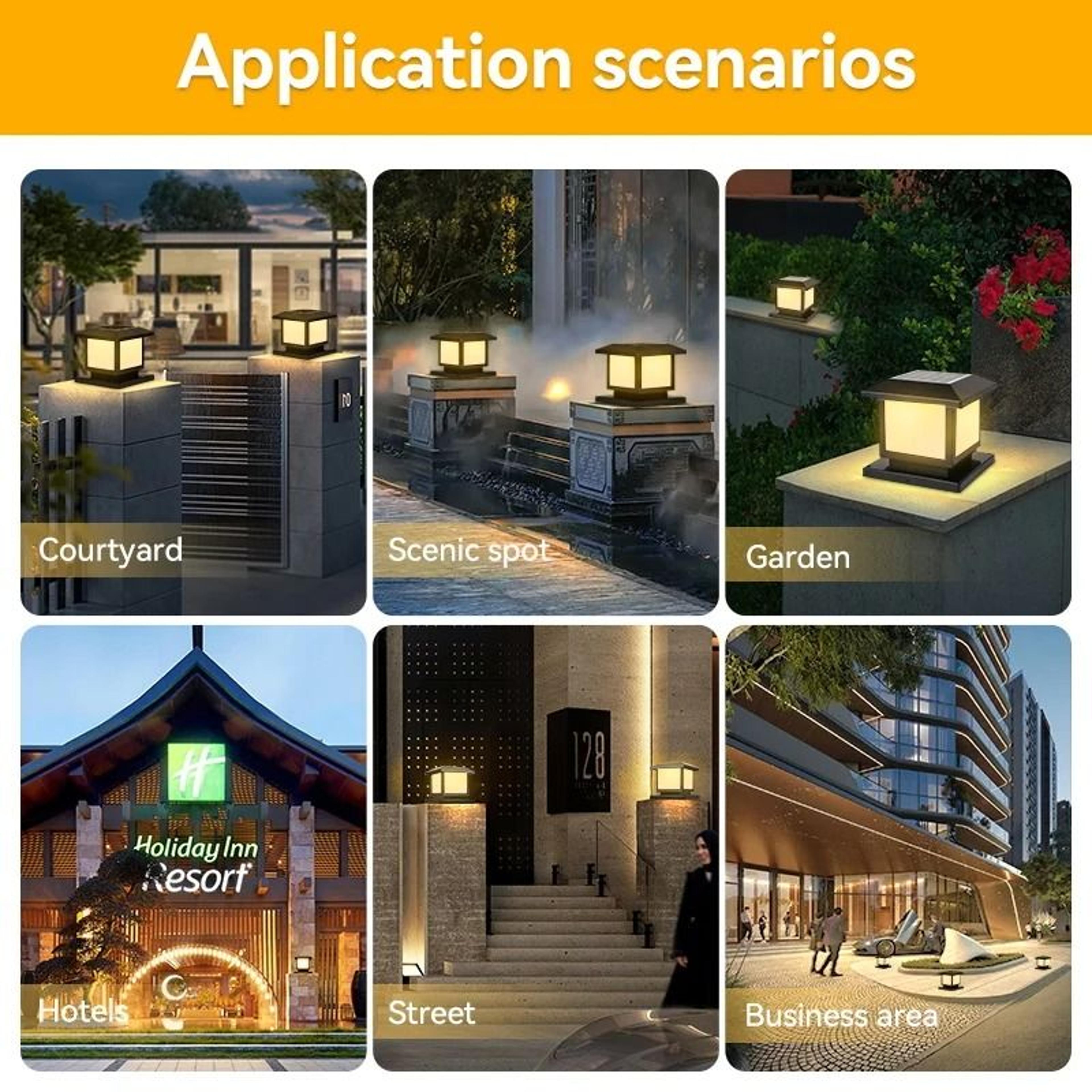 LED Solar Pillar Light Waterproof Solar Lantern Outdoor Remote Control Garden Fence Pathway 4