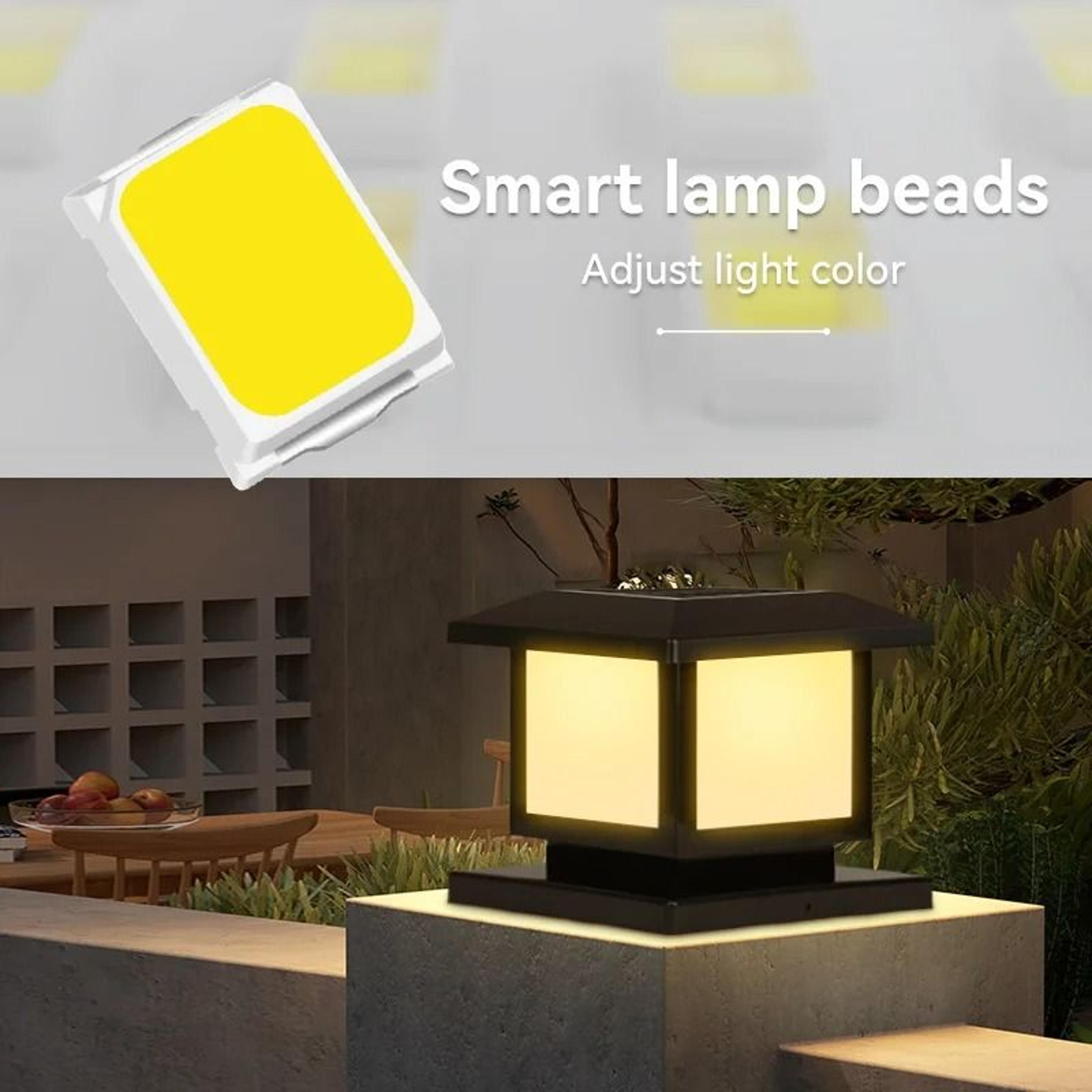LED Solar Pillar Light Waterproof Solar Lantern Outdoor Remote Control Garden Fence Pathway 3