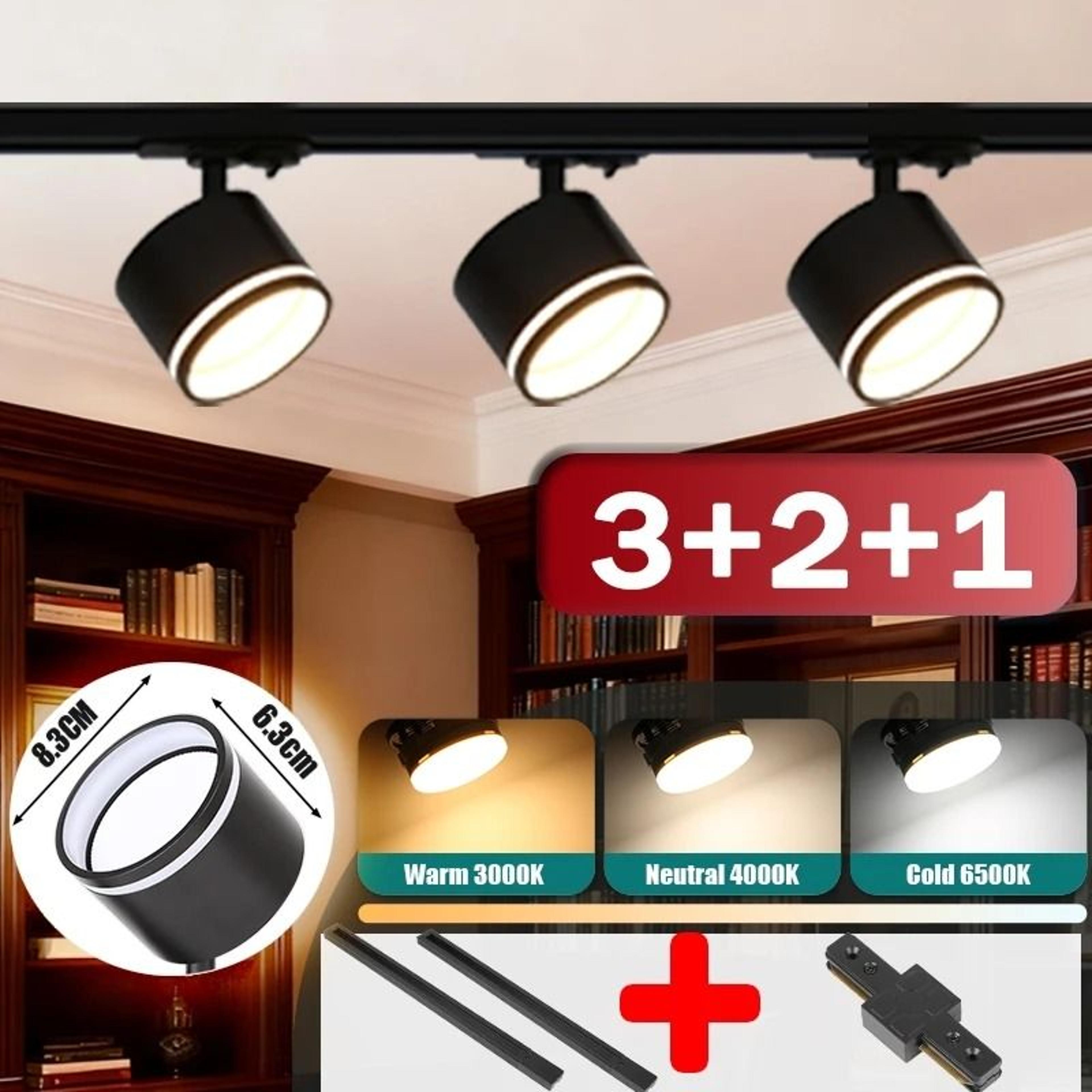 LED Track Light 3 Colors Rail Spot Light 110220V Ceiling Lamp Living Room Home Decor 9