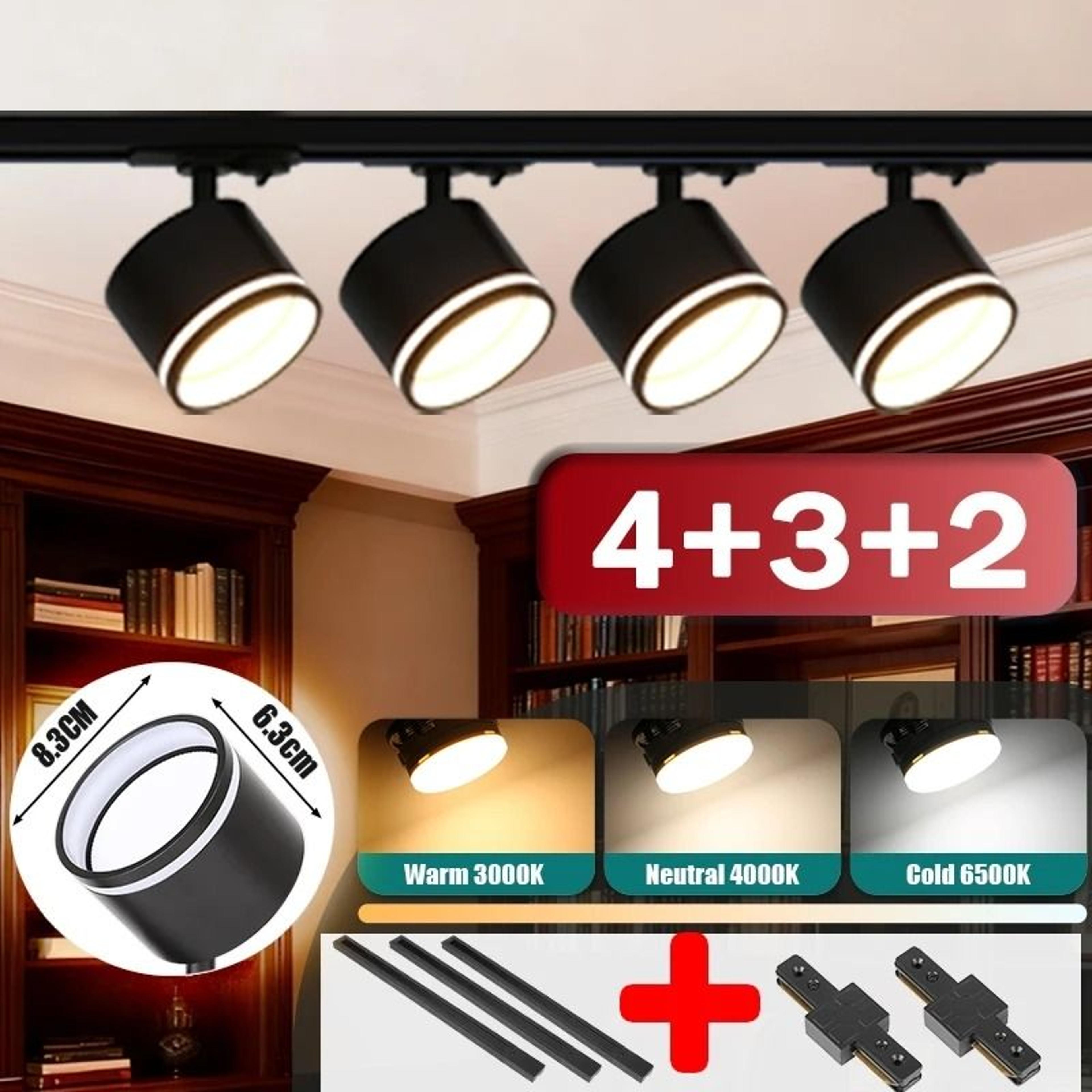 LED Track Light 3 Colors Rail Spot Light 110220V Ceiling Lamp Living Room Home Decor 11