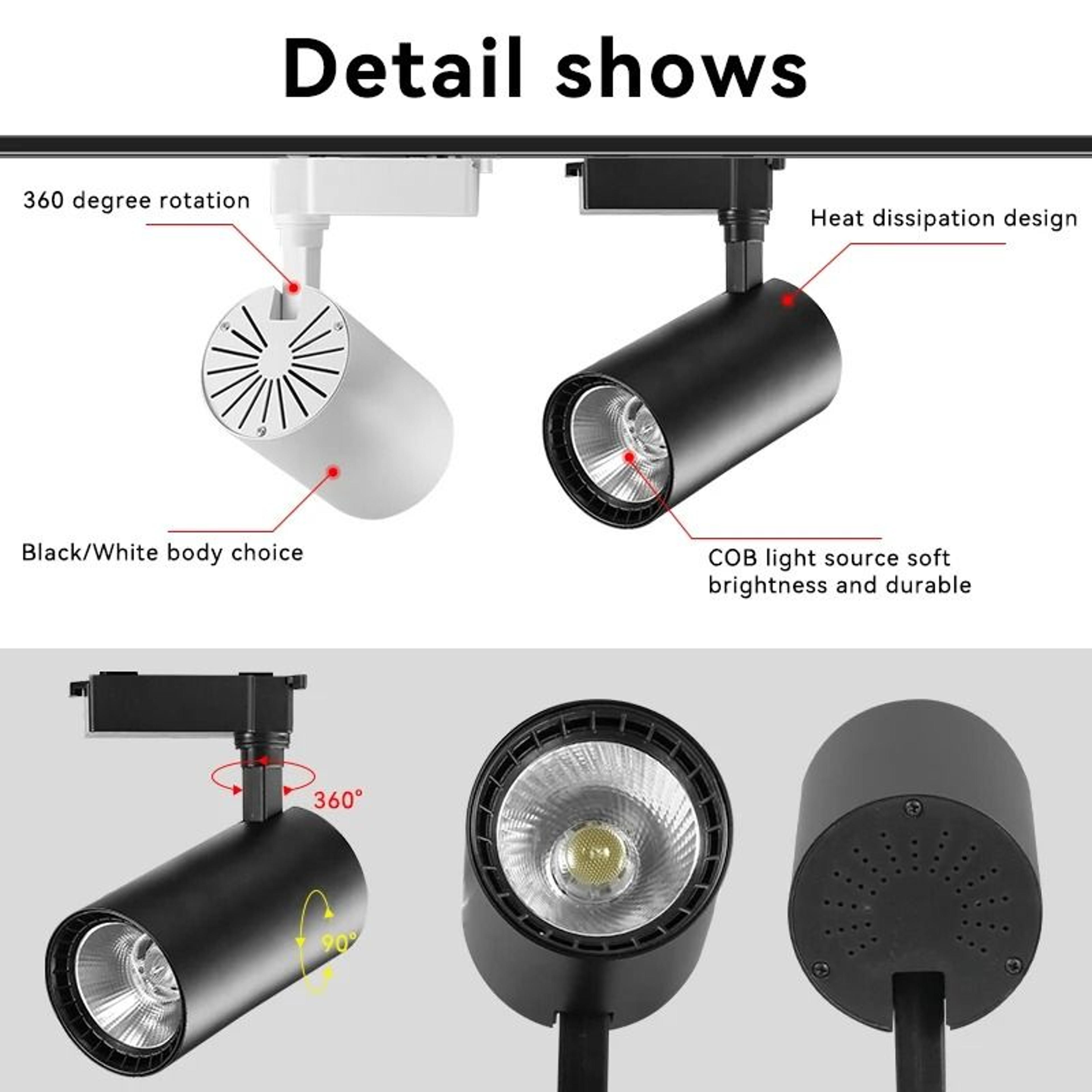 LED Track Light Set Spotlight Track Lamp 220V Shop Lighting Rail 30W Spot Lights 1