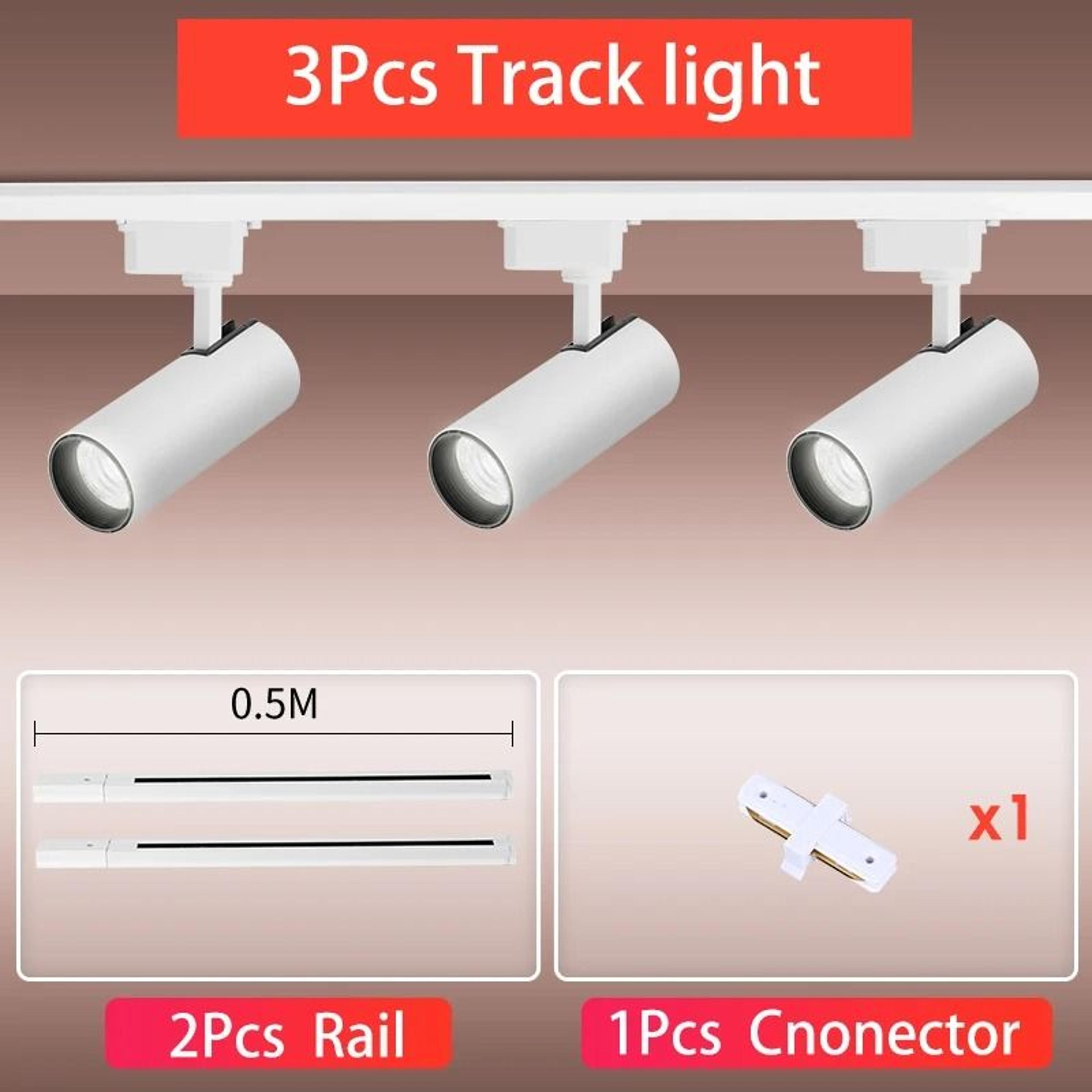 LED Track Light Set Spotlight Track Lamp 220V Shop Lighting Rail 30W Spot Lights 12