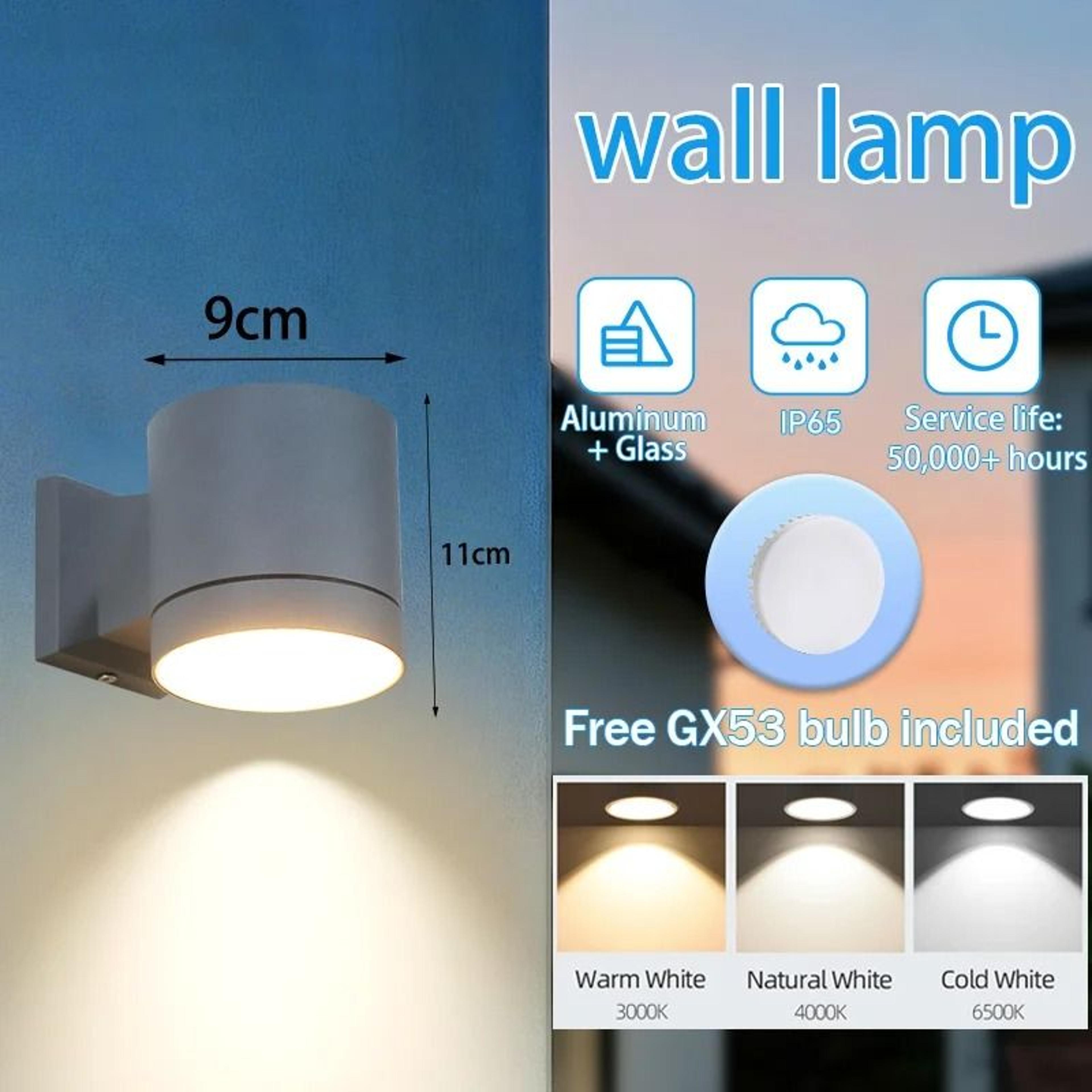 Outdoor Wall Light IP65 Waterproof Aluminum Replaceable Bulb Lamp Garden Living Room Decor 5