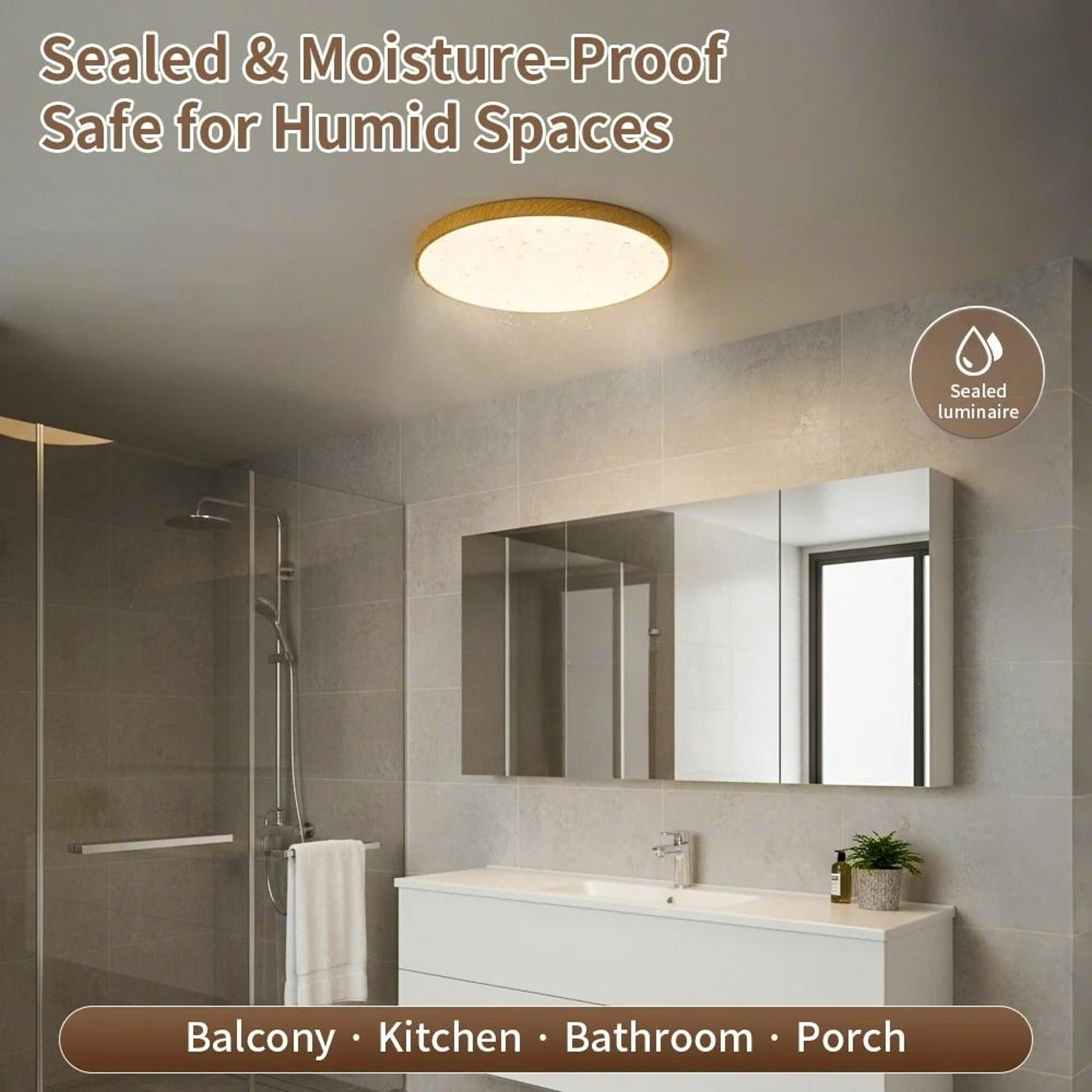 Modern Ultra Thin Wood Grain LED Ceiling Lamp 220V Living Room Bedroom Kitchen 2