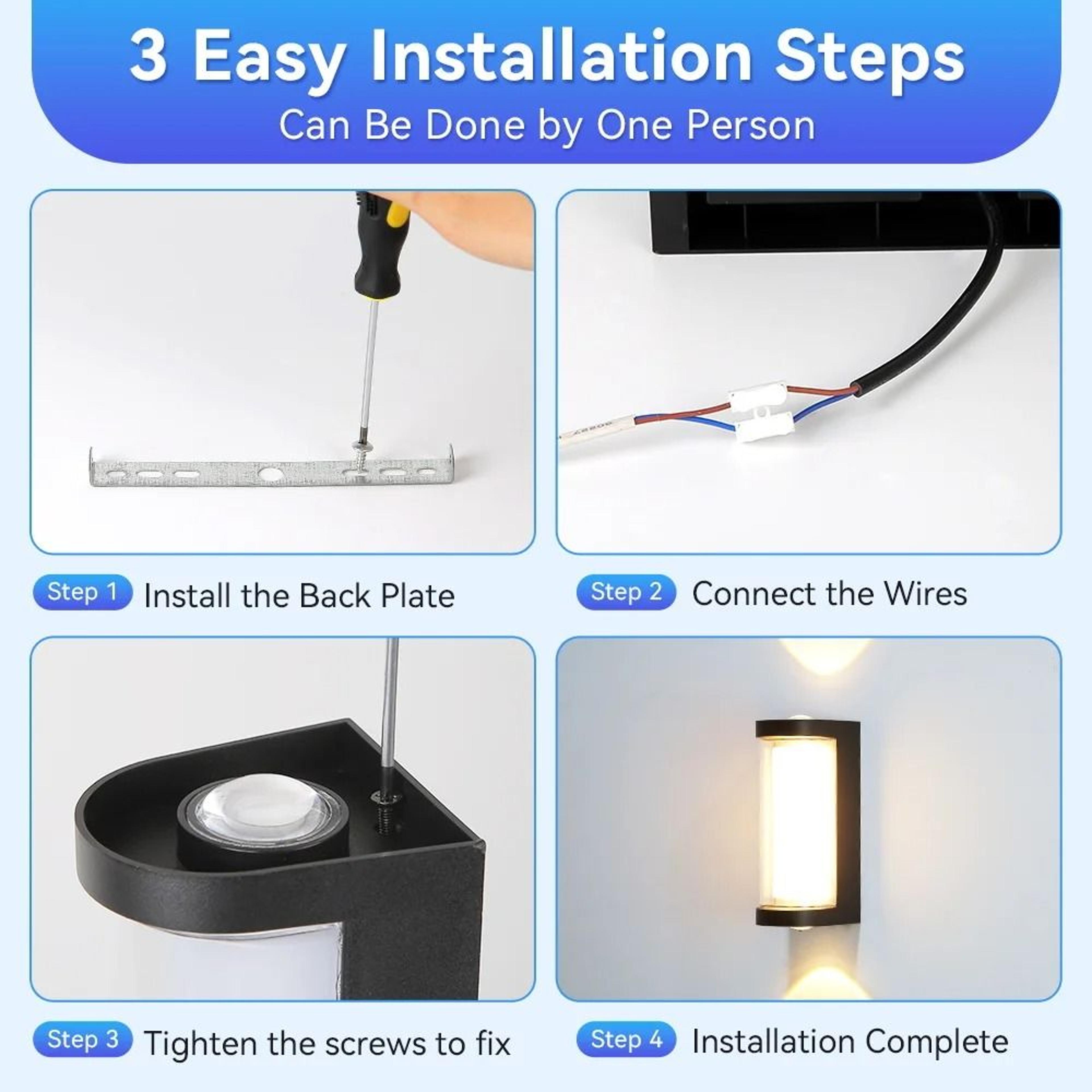 Outdoor 12W LED Wall Lamp IP65 Waterproof Modern Garden Corridor Light 5