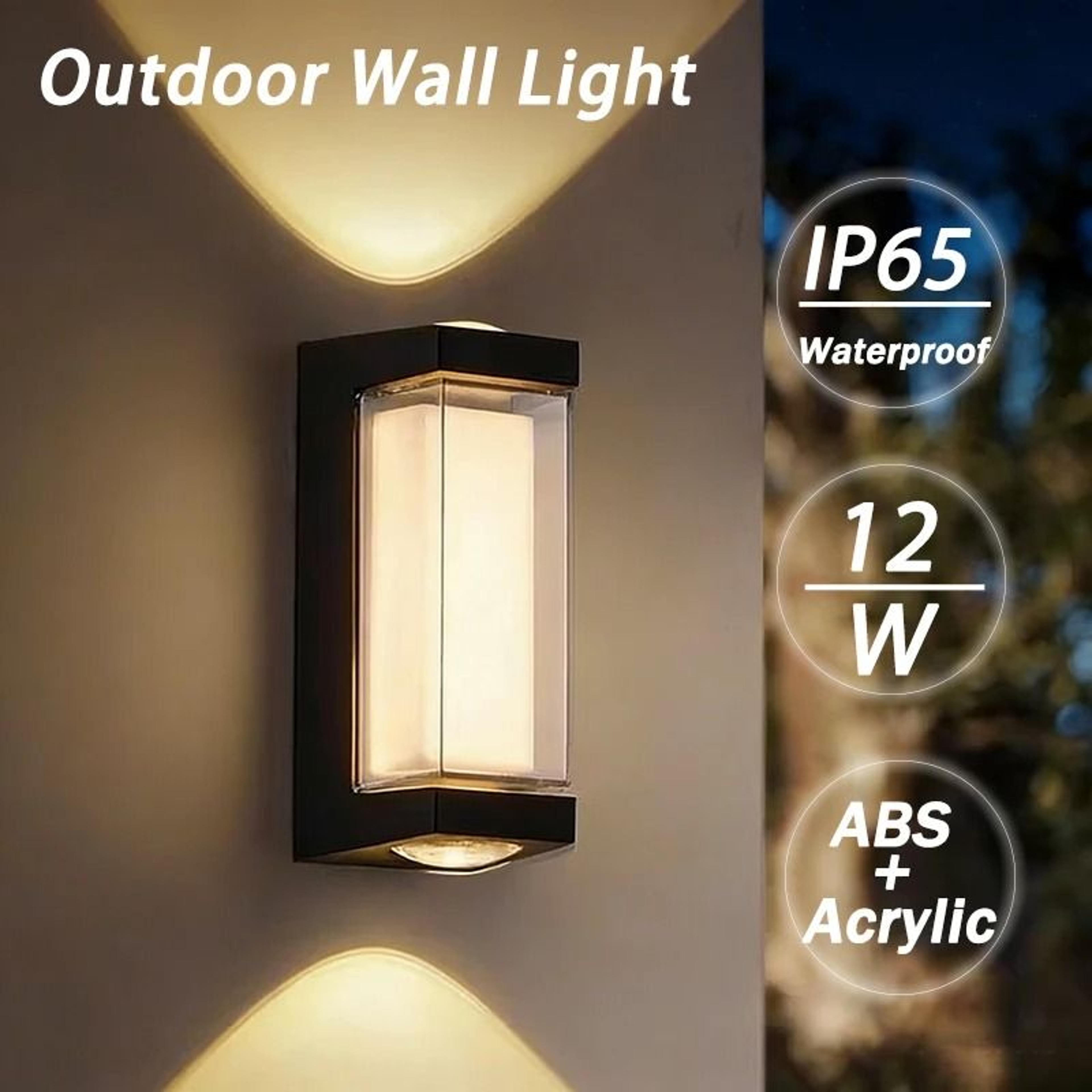 outdoor 12w led wall lamp ip65 waterproof modern garden corridor light