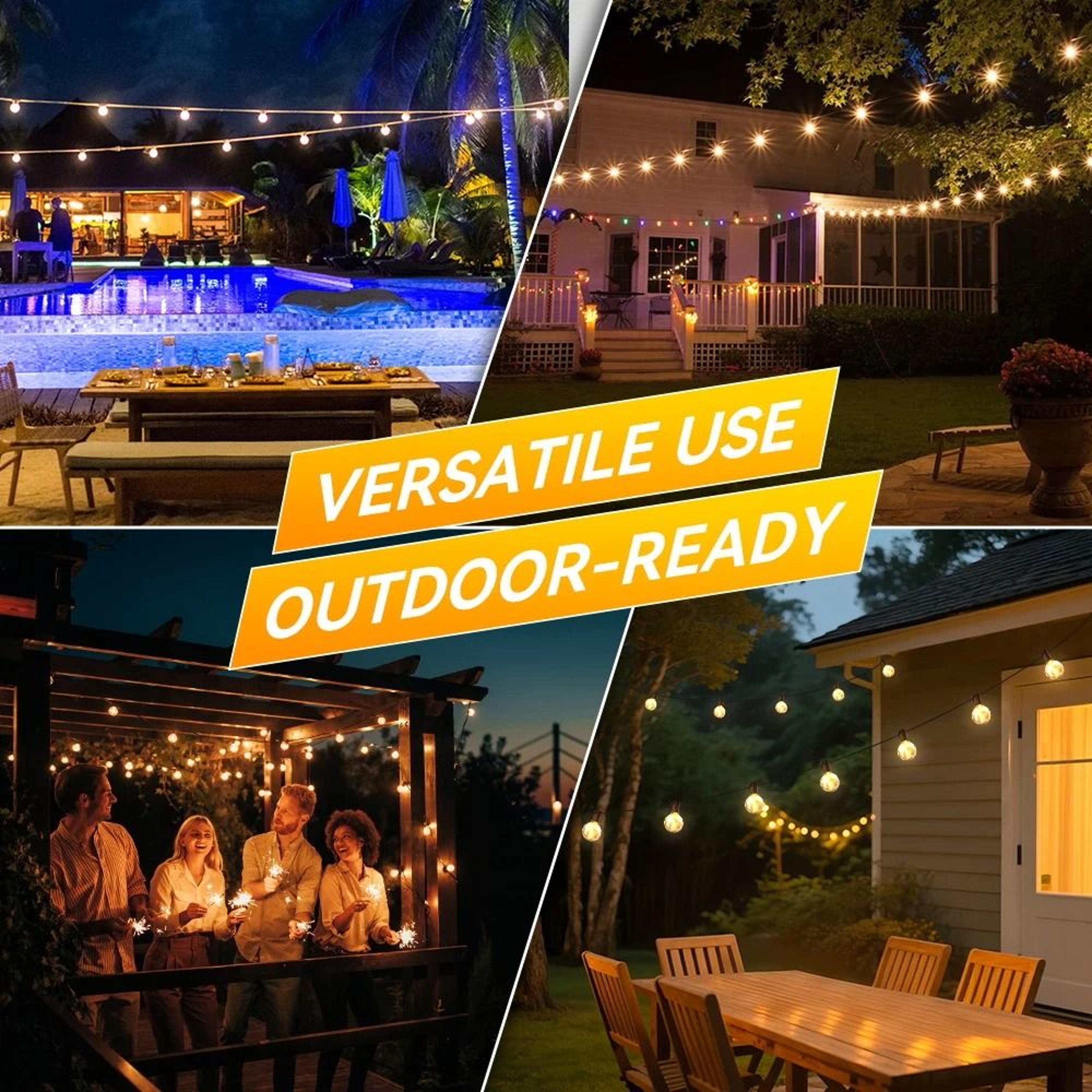 Outdoor Solar String Light IP65 Waterproof E12 Bulb Garden Fairy Lamp Remote Control 5