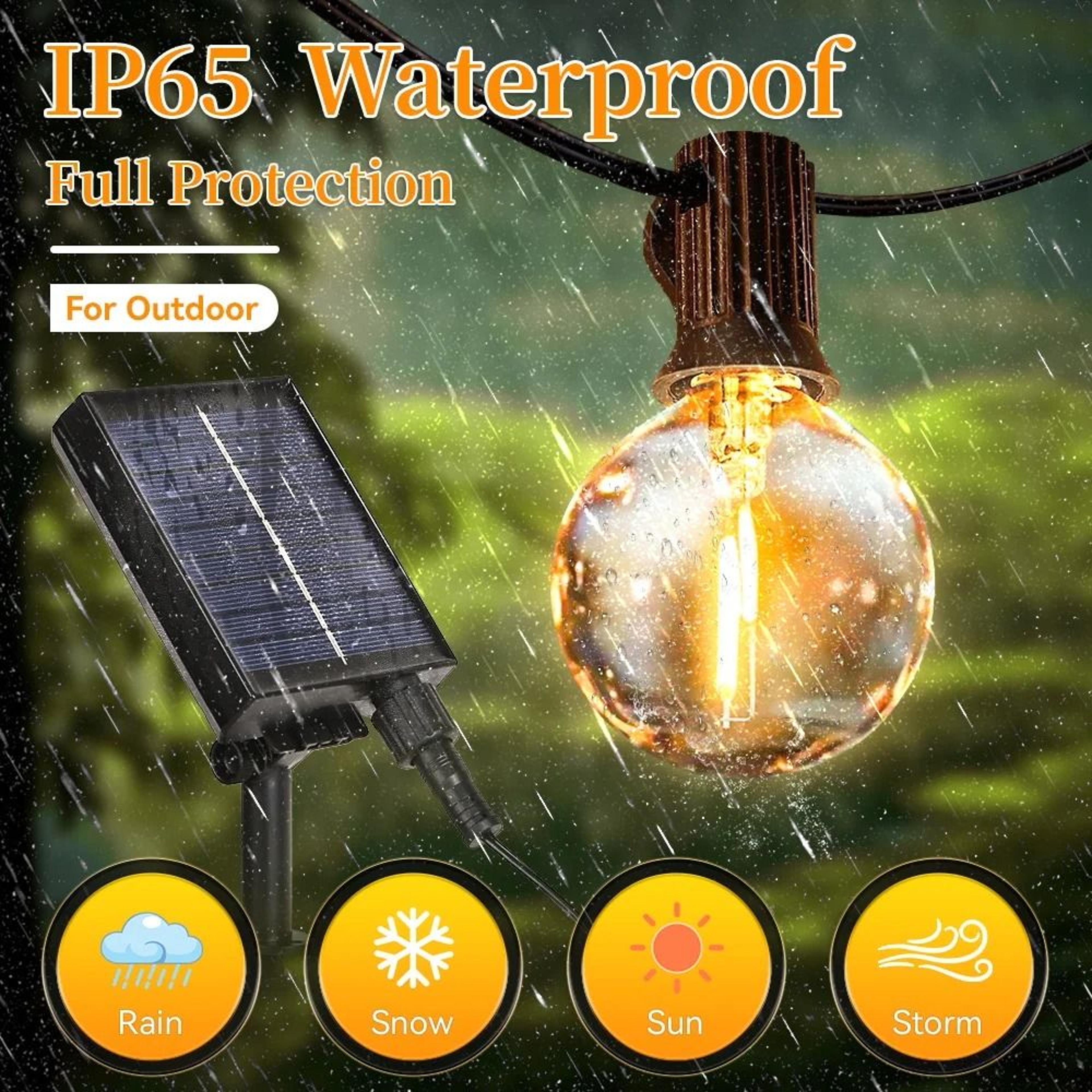 Outdoor Solar String Light IP65 Waterproof E12 Bulb Garden Fairy Lamp Remote Control 1