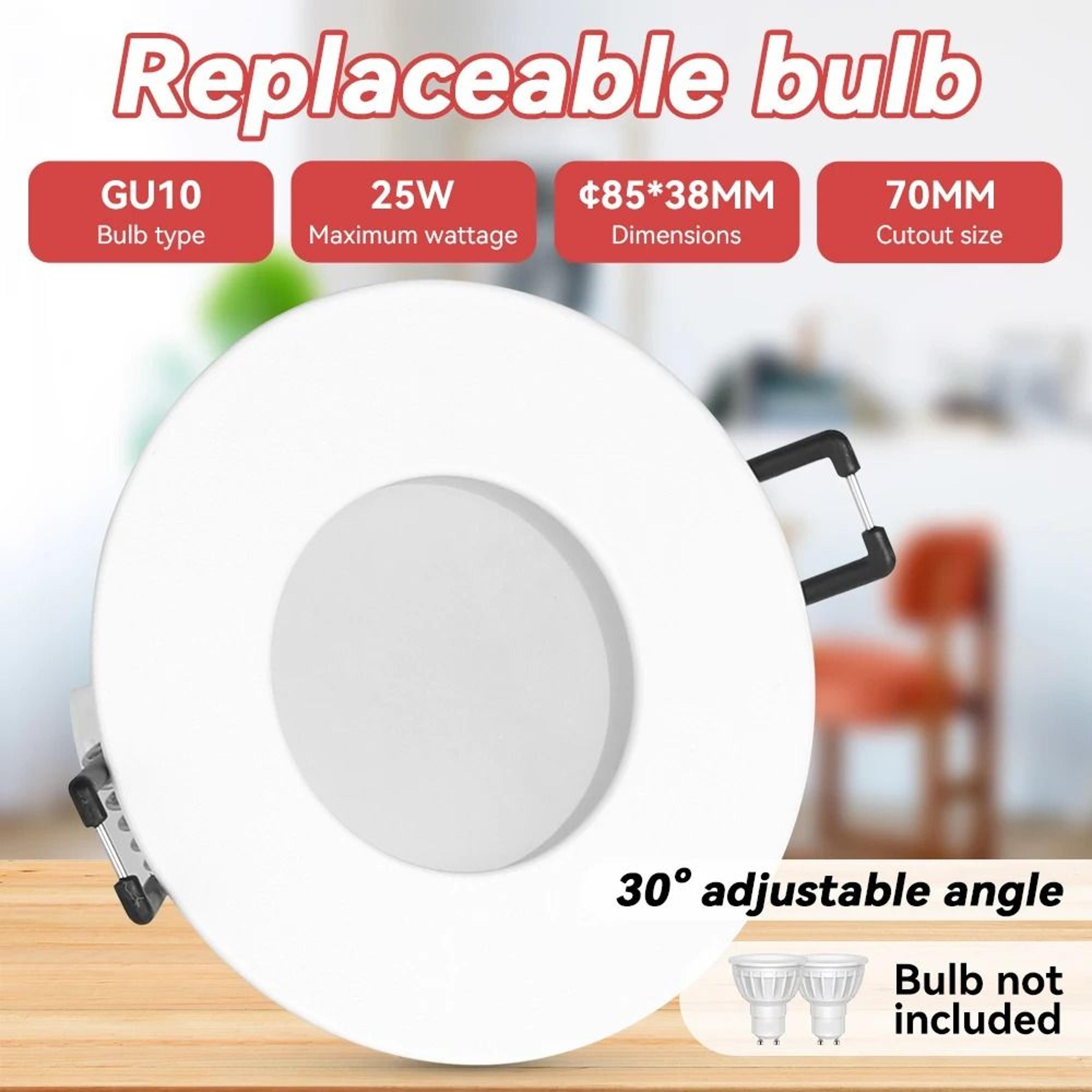 Replaceable Bulb Downlight Kitchen Spotlight Ceiling Lamp Indoor Recessed Accent Light 16