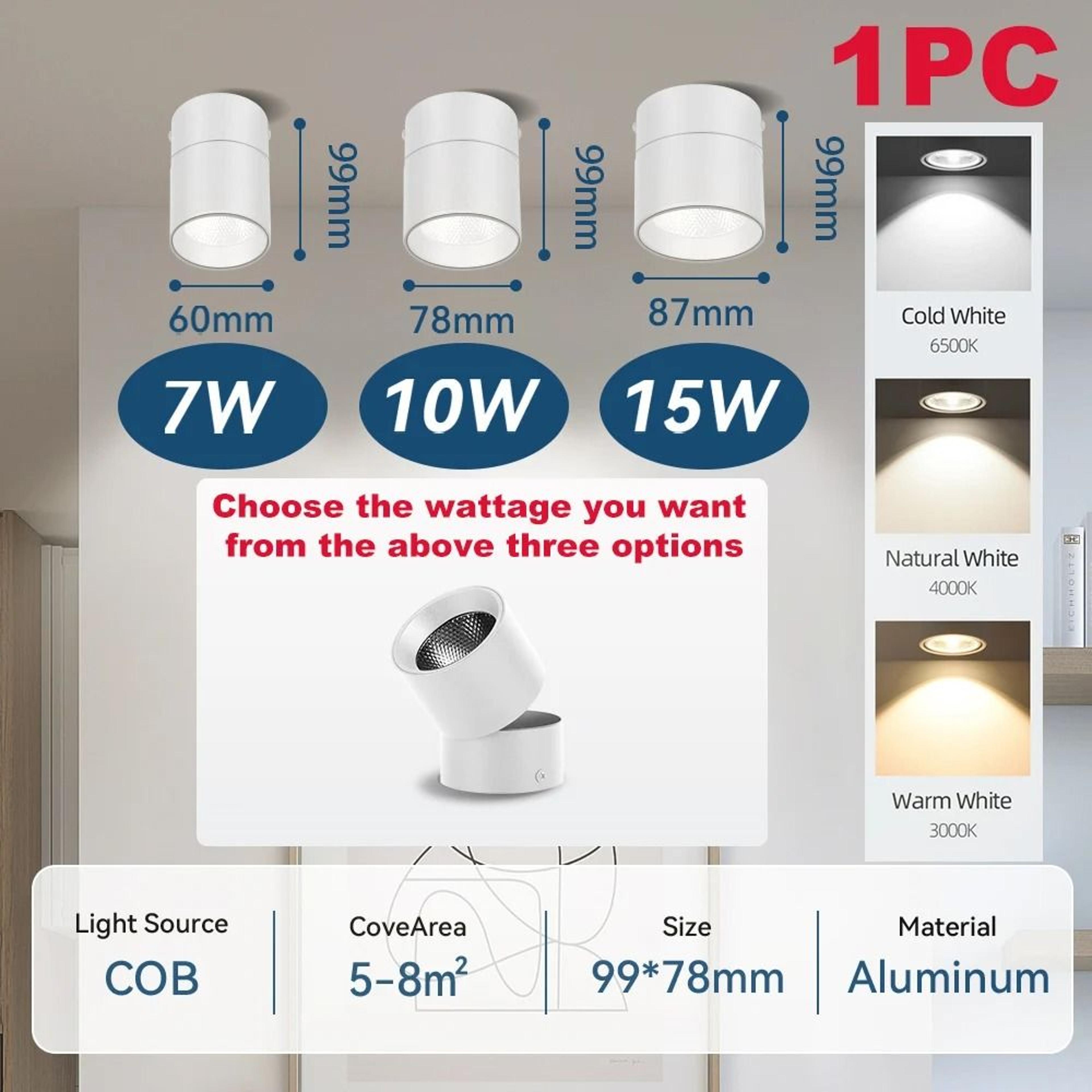Modern LED Ceiling Spotlight 220V Surface Mount Downlight Bedroom Living Room Fixture 6