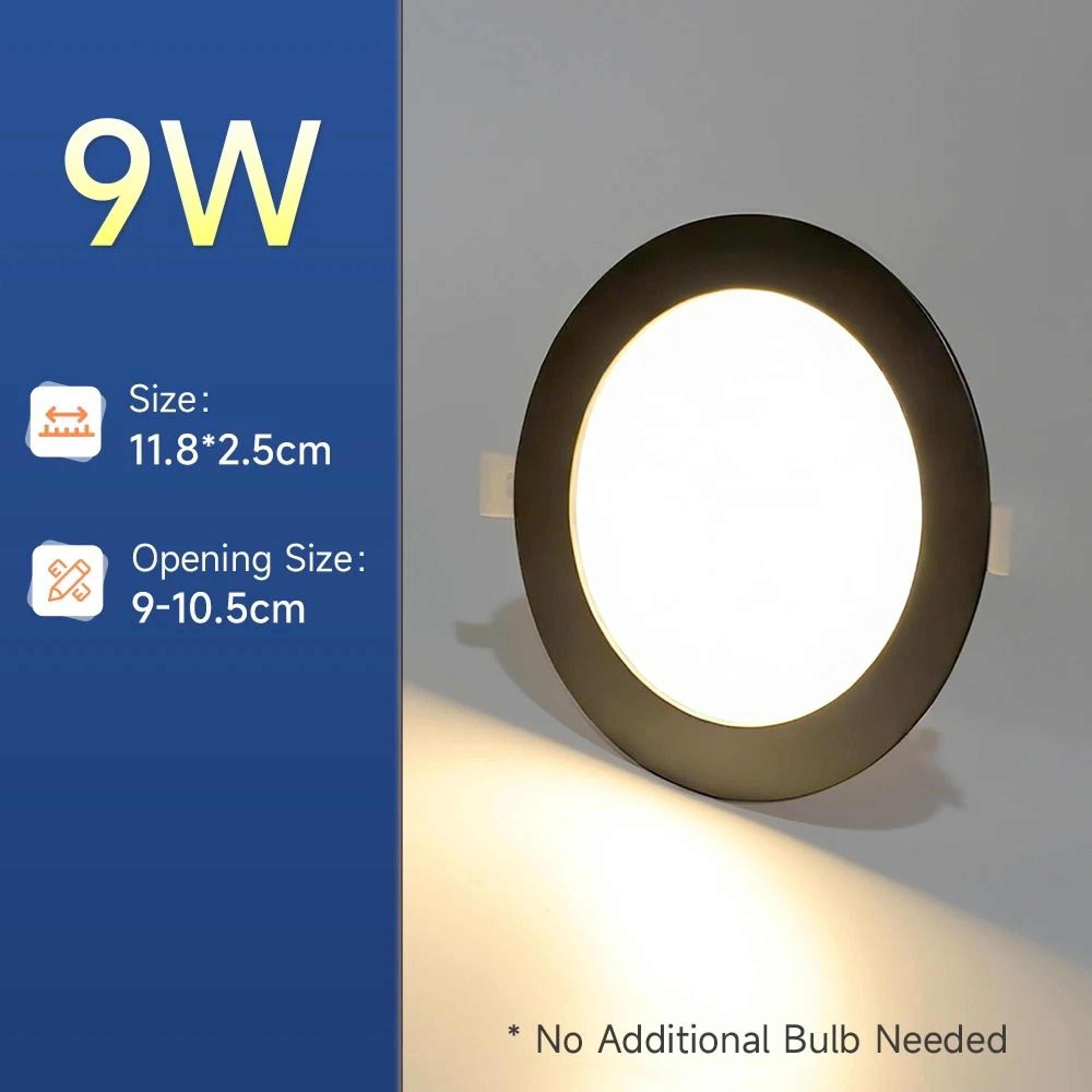 UltraThin Embedded LED Ceiling Downlight Tricolor Recessed Spotlight Living Room Corridor 6