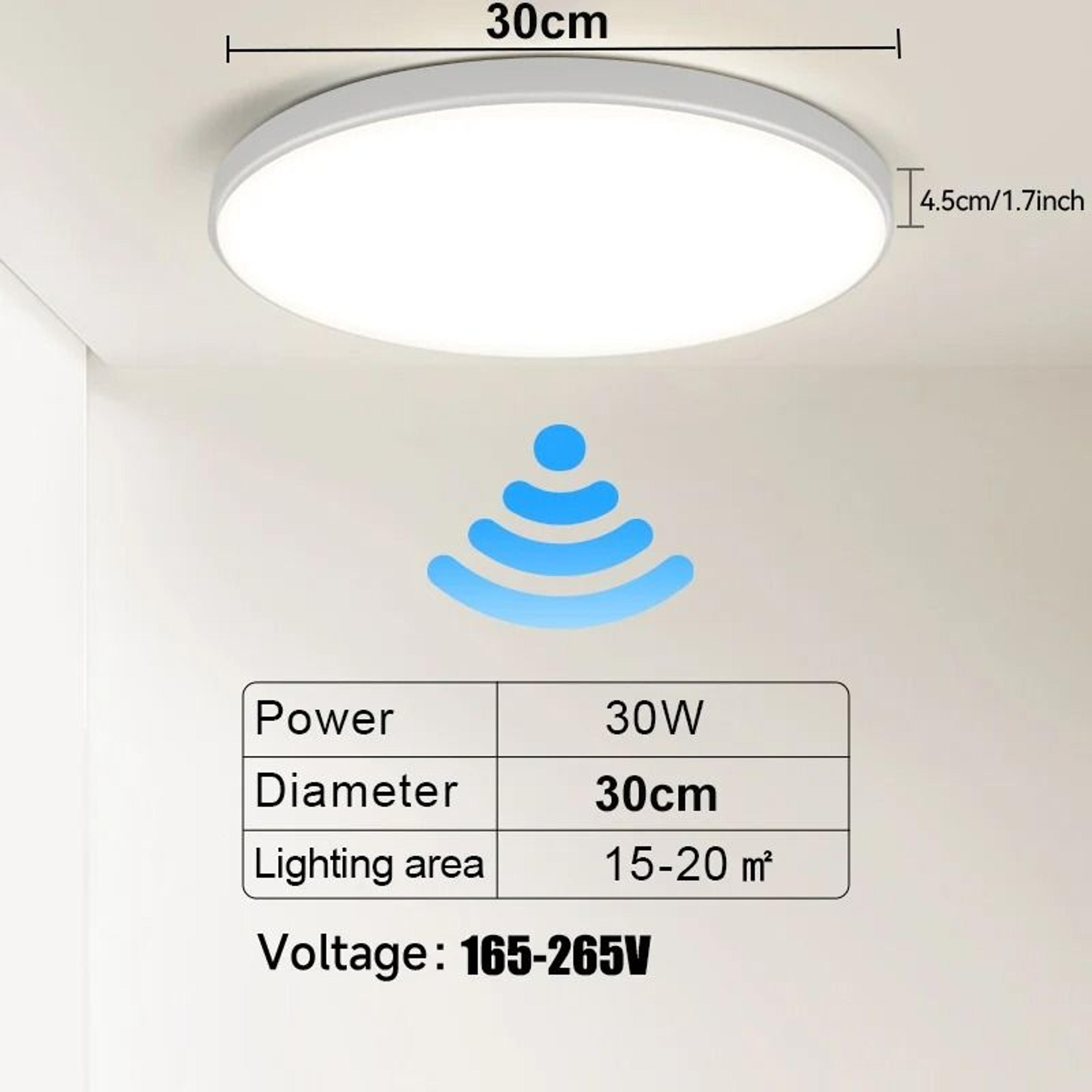 LED Radar Motion Sensor Ceiling Light Sensitive Panel Lamp Hallway Aisle Stair Garage 6