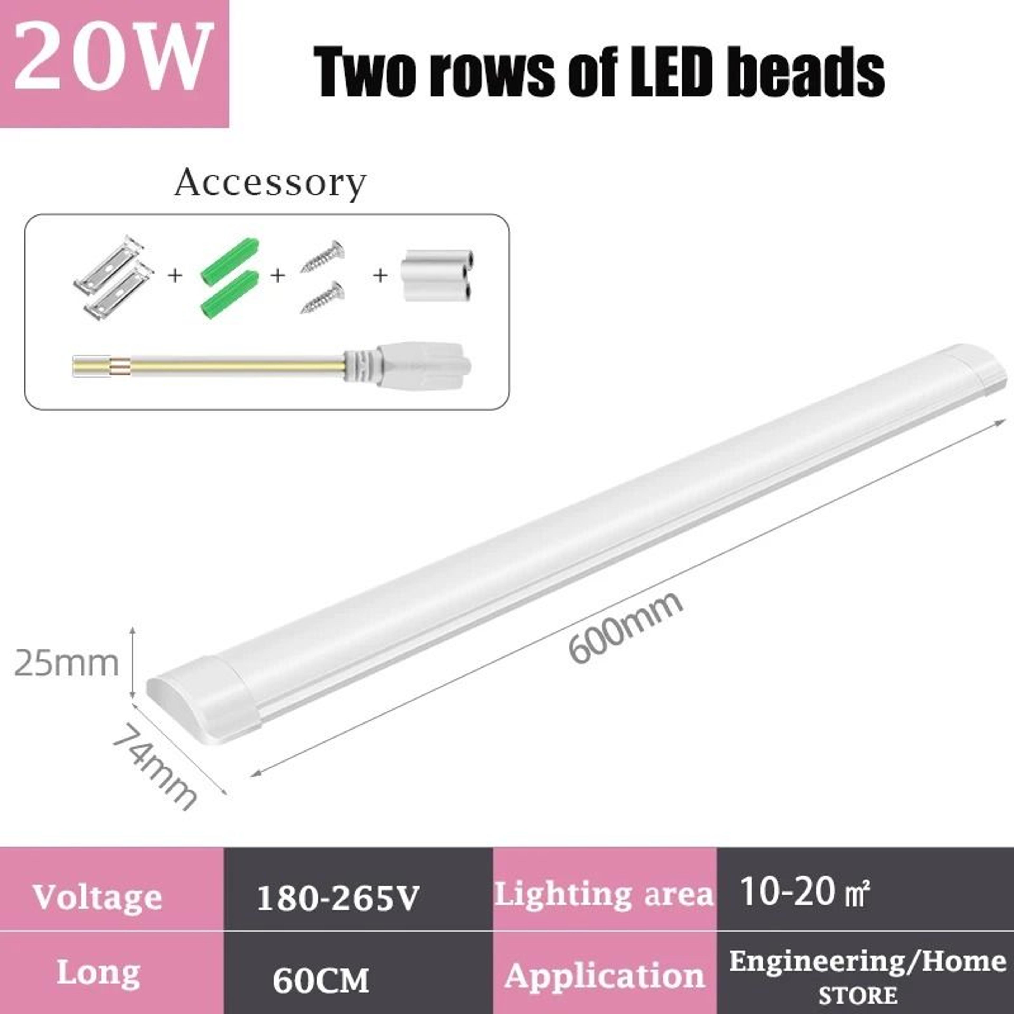 High Power LED Tube Light Bar 100W Linear Ceiling Wall Lamp Kitchen Warehouse Office 6