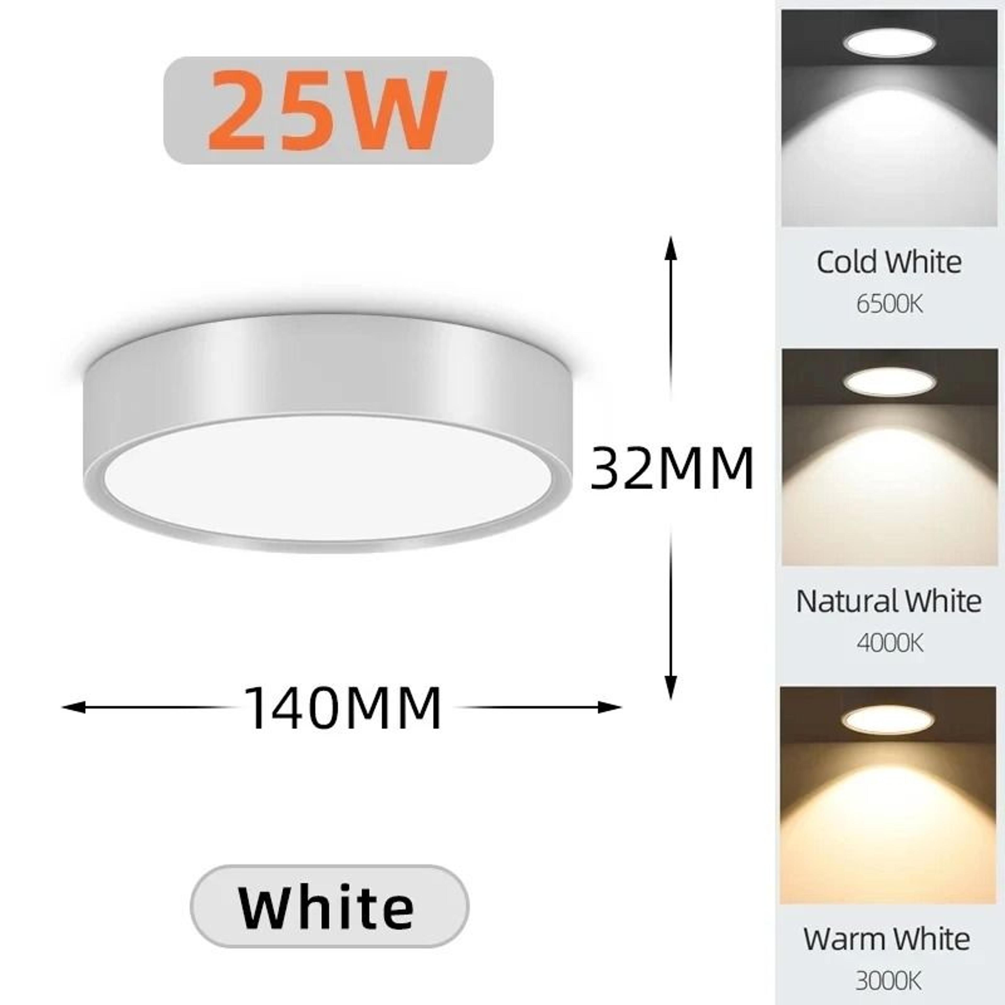 Modern LED Ceiling Spotlight 15W 25W Tricolor Surface Mount Downlight Kitchen Entrance Lamp 9