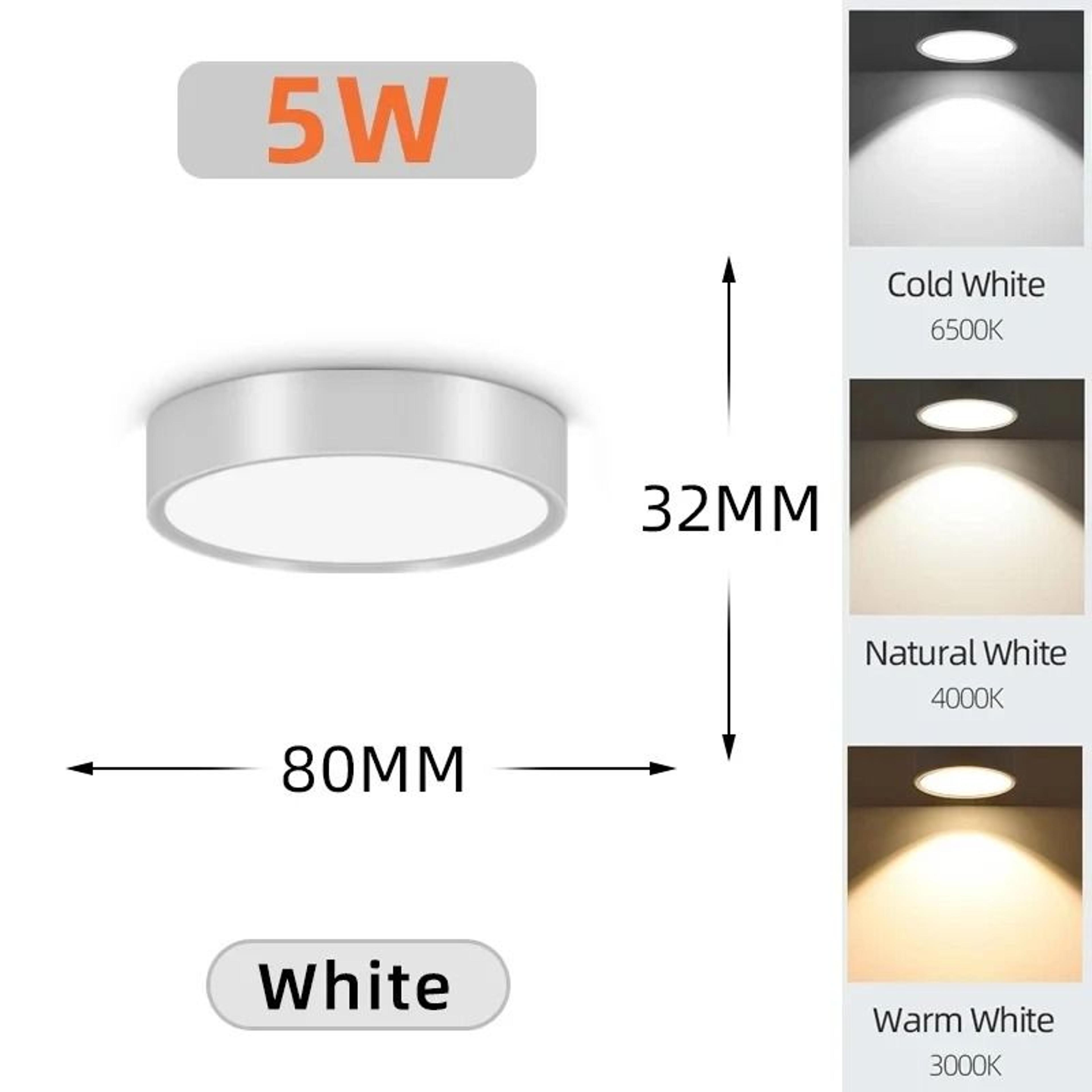 Modern LED Ceiling Spotlight 15W 25W Tricolor Surface Mount Downlight Kitchen Entrance Lamp 15