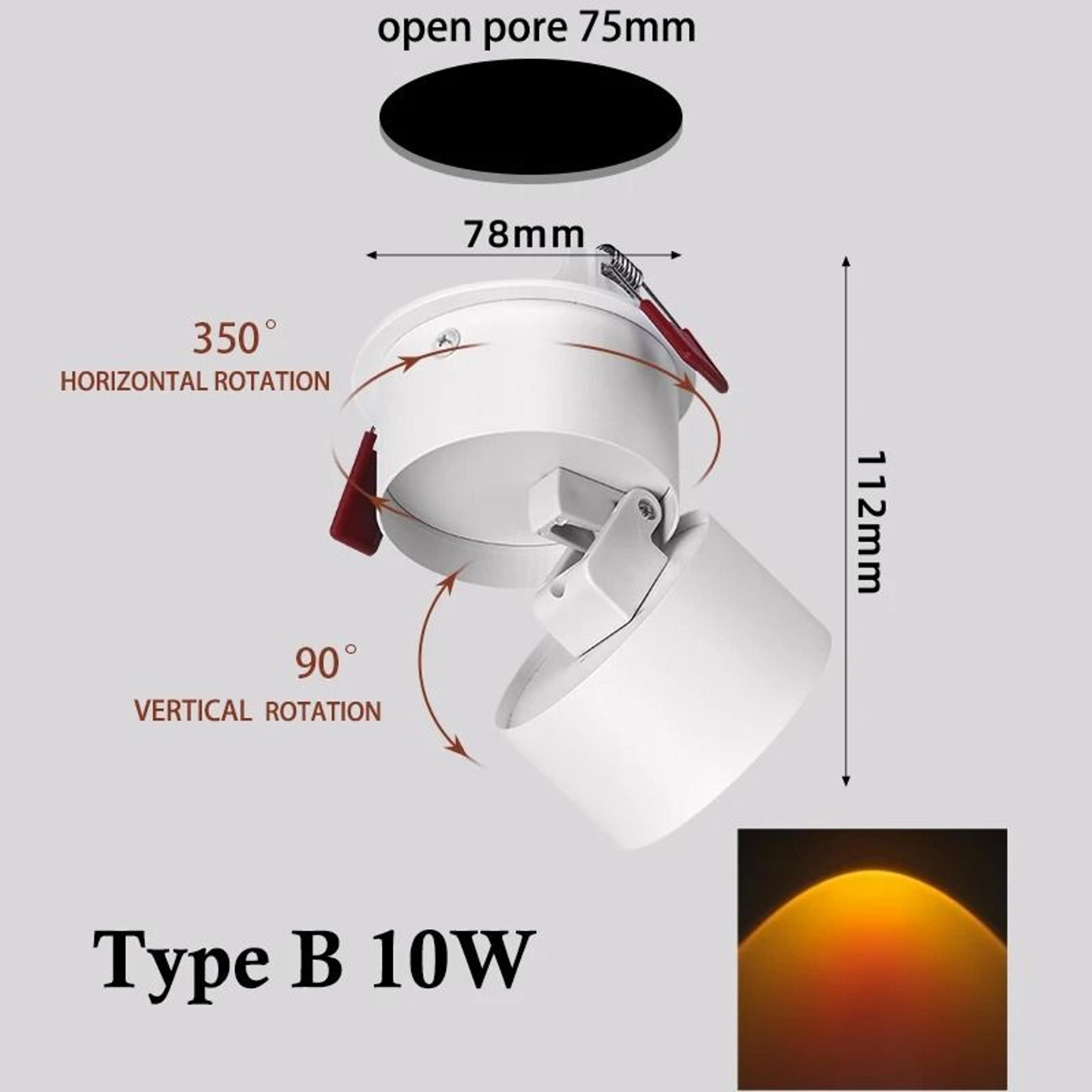 Modern LED Sunset Downlight Atmosphere Ceiling Spotlight Projector Night Lamp Bedroom Decor 7