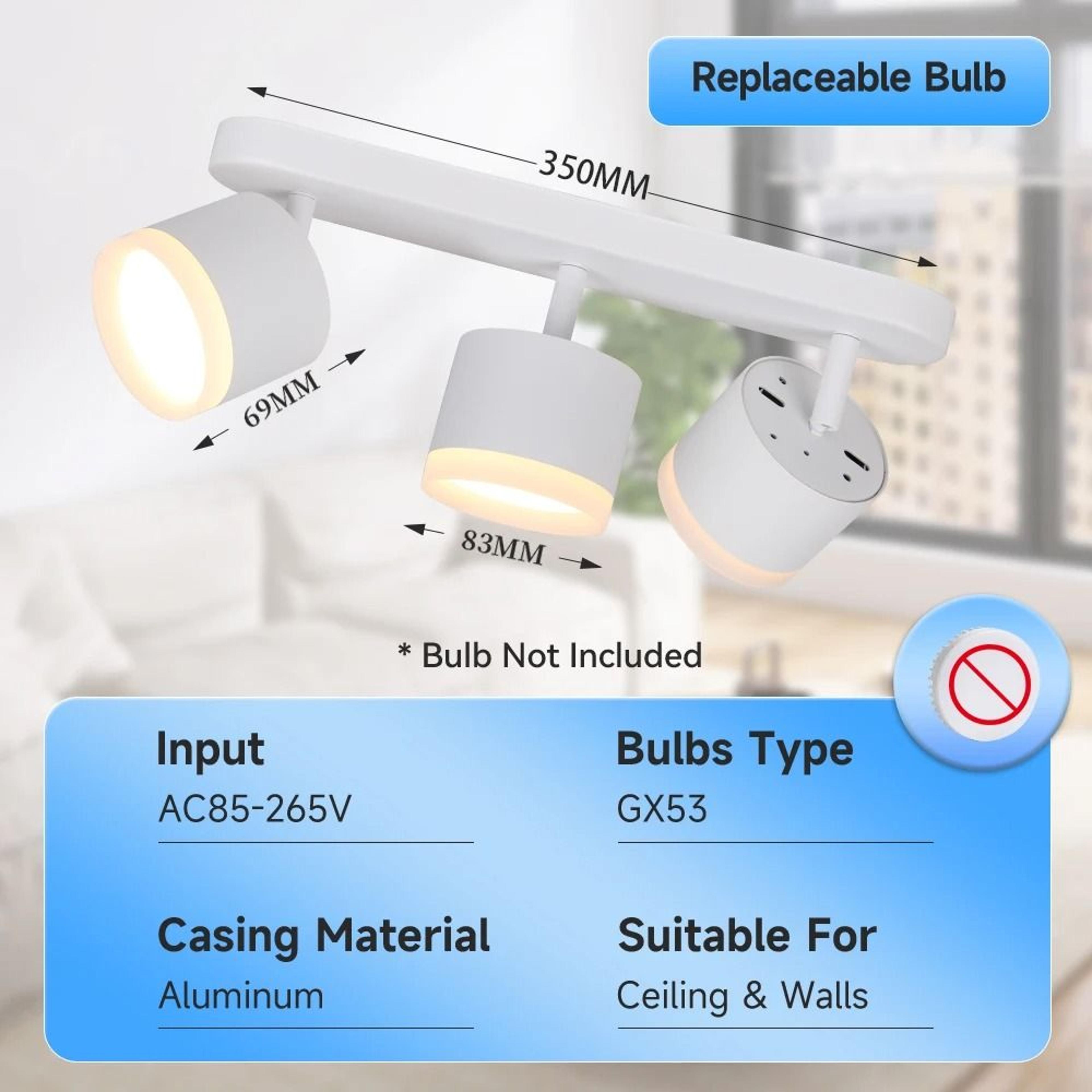 Surface Mount LED Ceiling Spotlight Replaceable Bulb Base 85 To 265V Downlight Living Room Bedroom  10