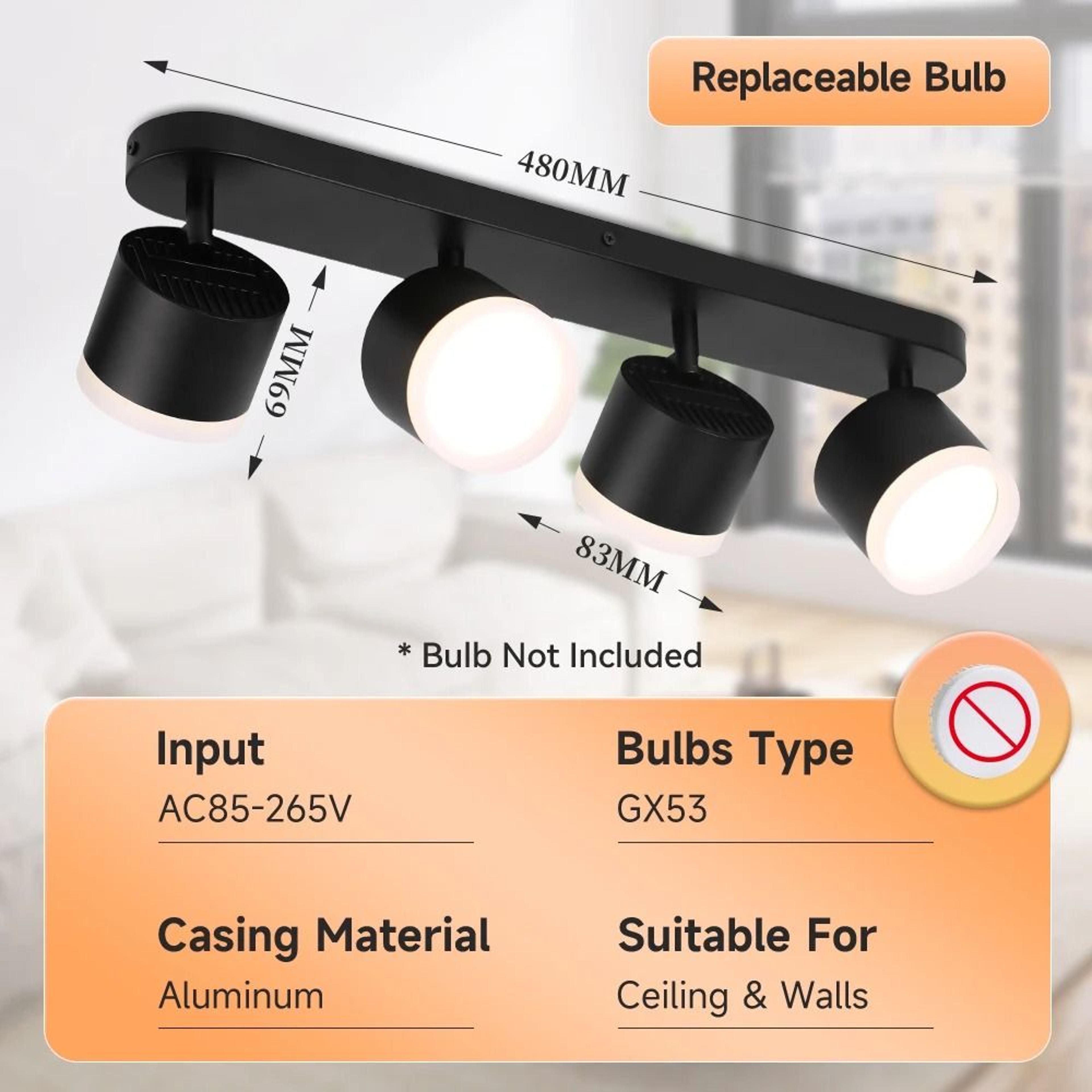 Surface Mount LED Ceiling Spotlight Replaceable Bulb Base 85 To 265V Downlight Living Room Bedroom  8
