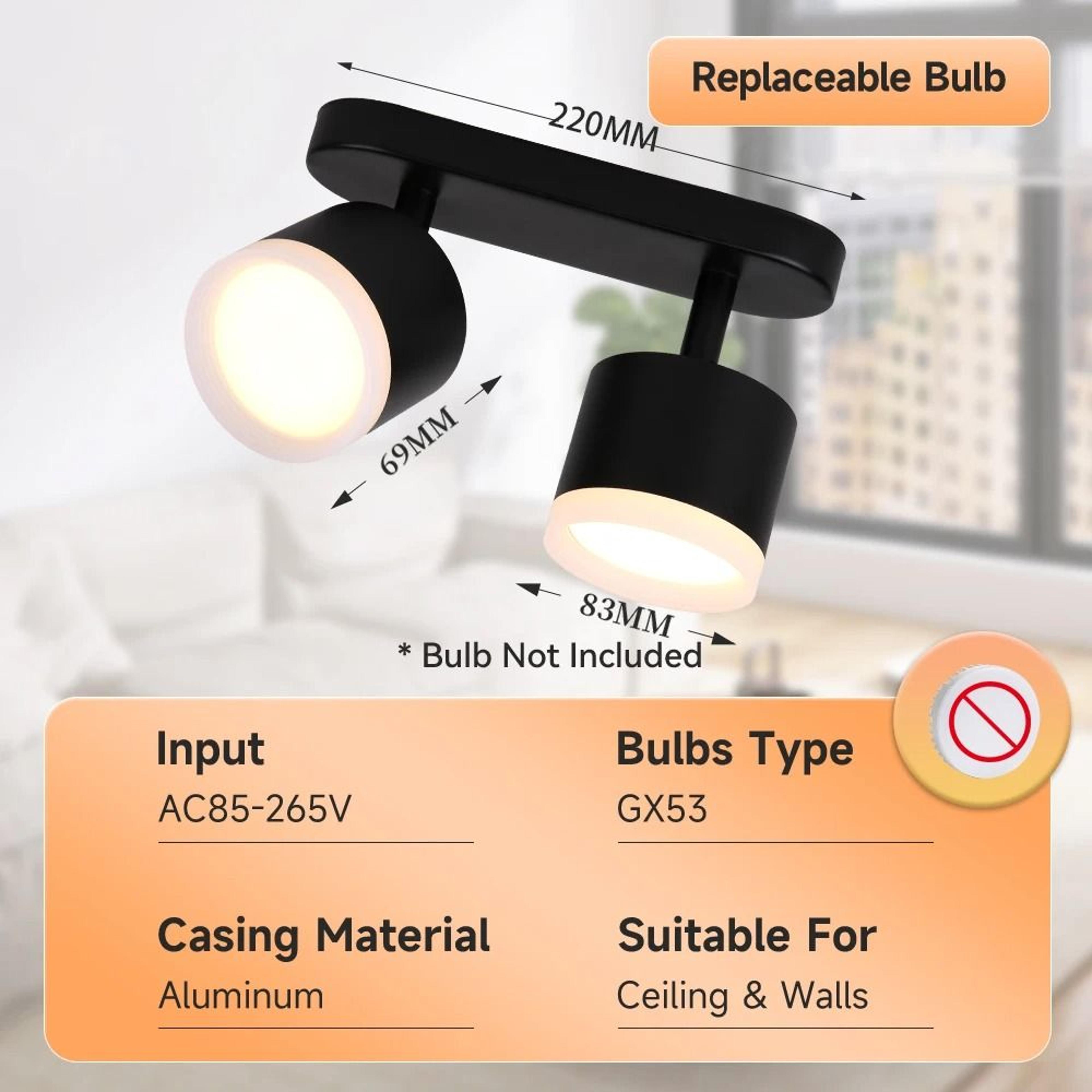 Surface Mount LED Ceiling Spotlight Replaceable Bulb Base 85 To 265V Downlight Living Room Bedroom  6