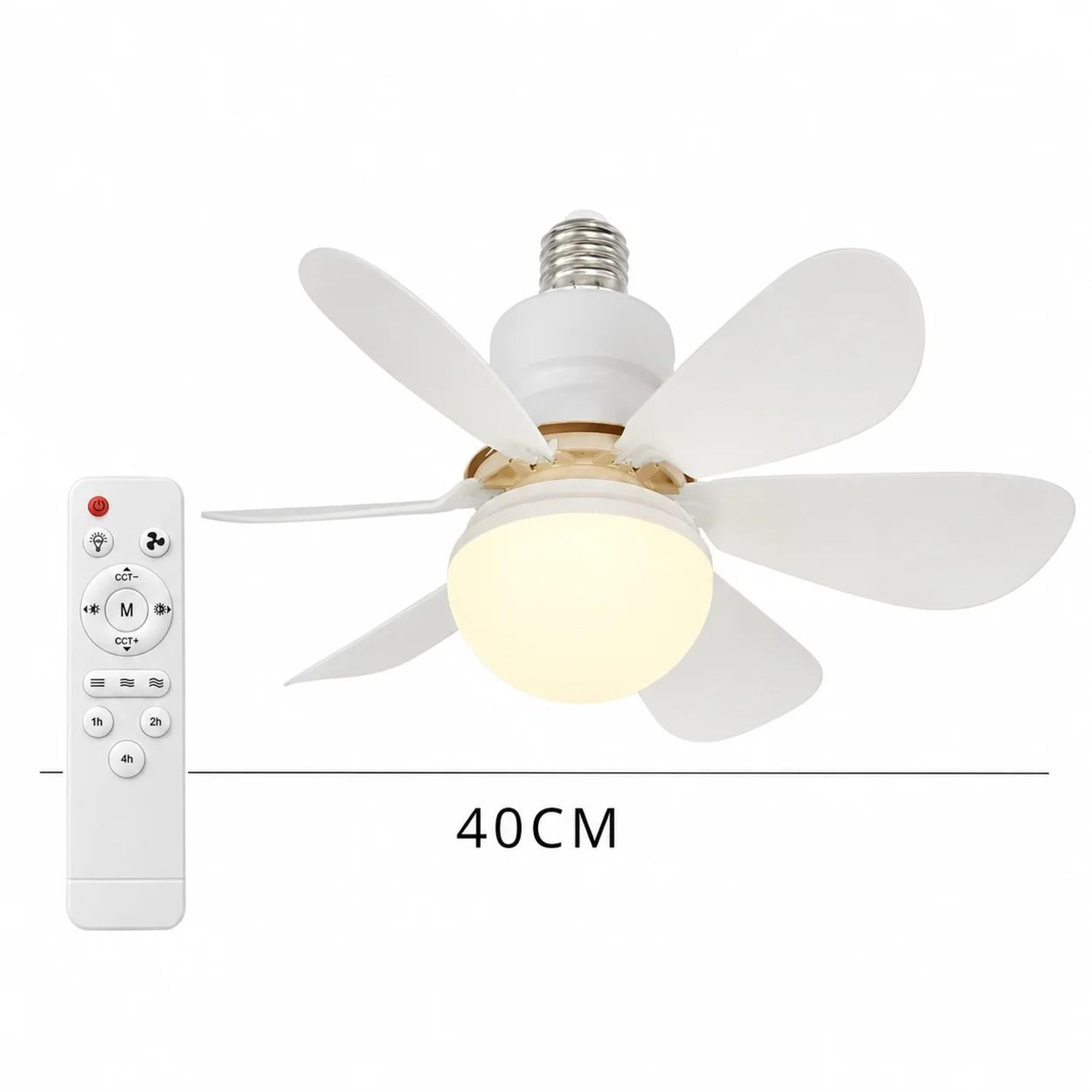 Screw In Ceiling Fan LED Light 30W 40W Remote Control Overhead Lamp Living Room Study Fixture 1