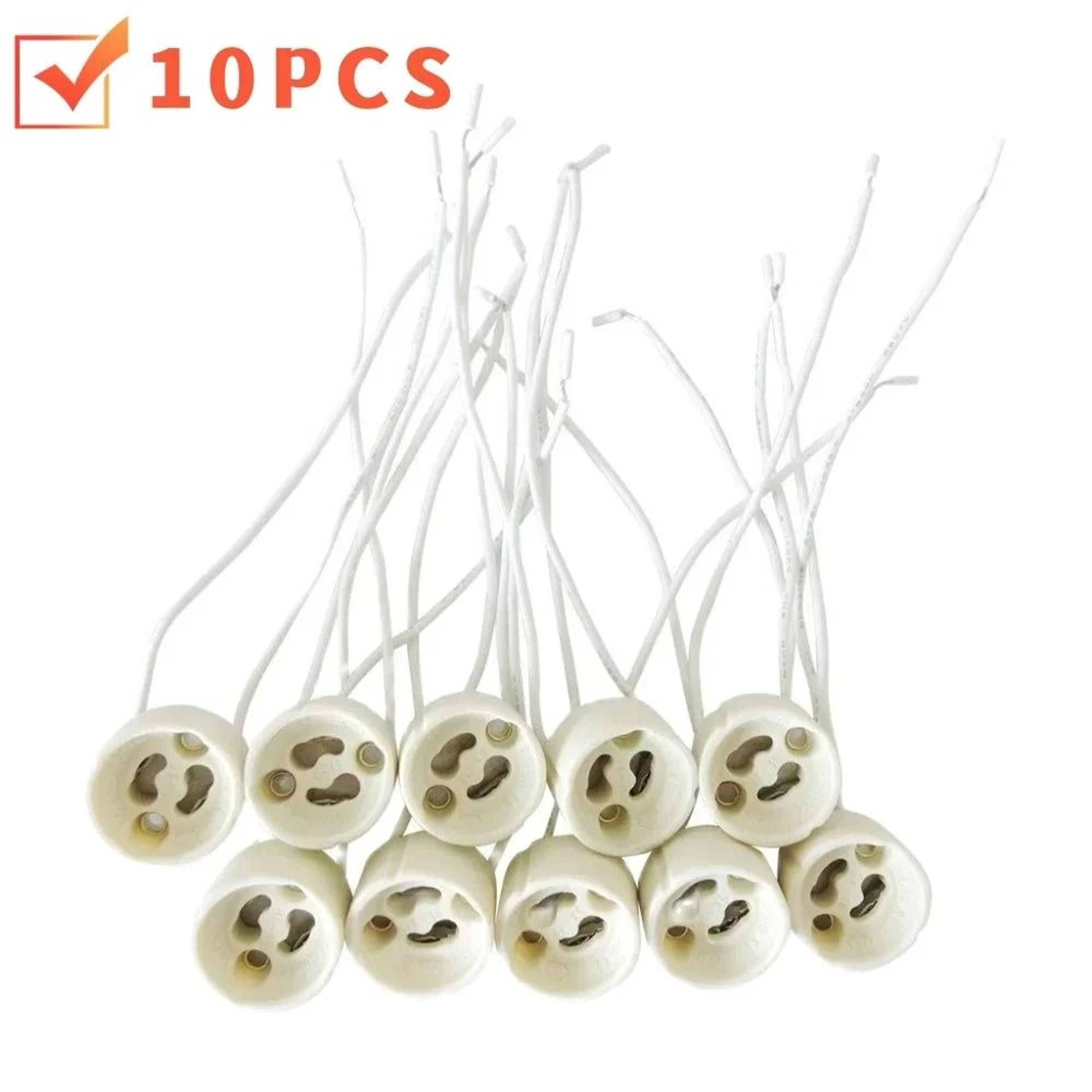 Ceramic Spotlight Socket Wiring Cable Lamp Holder Halogen LED Base Fixture Adapter Wire Set 0